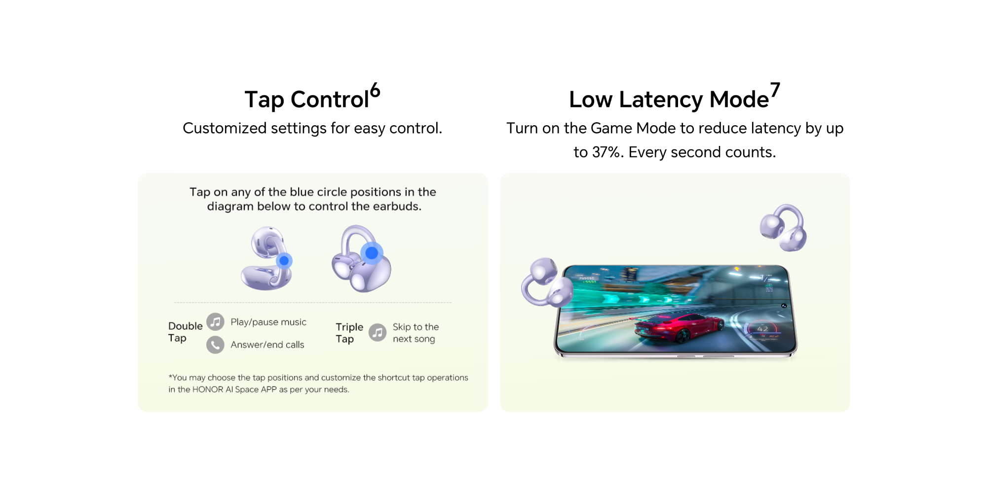 Honor Choice Earbuds CLIP 2 Wireless Earphones, Open-Ear Bluetooth Earbuds, Feather-Like Wearing, 36 Hour Long Battery Life (2025 Model) Purple Purple