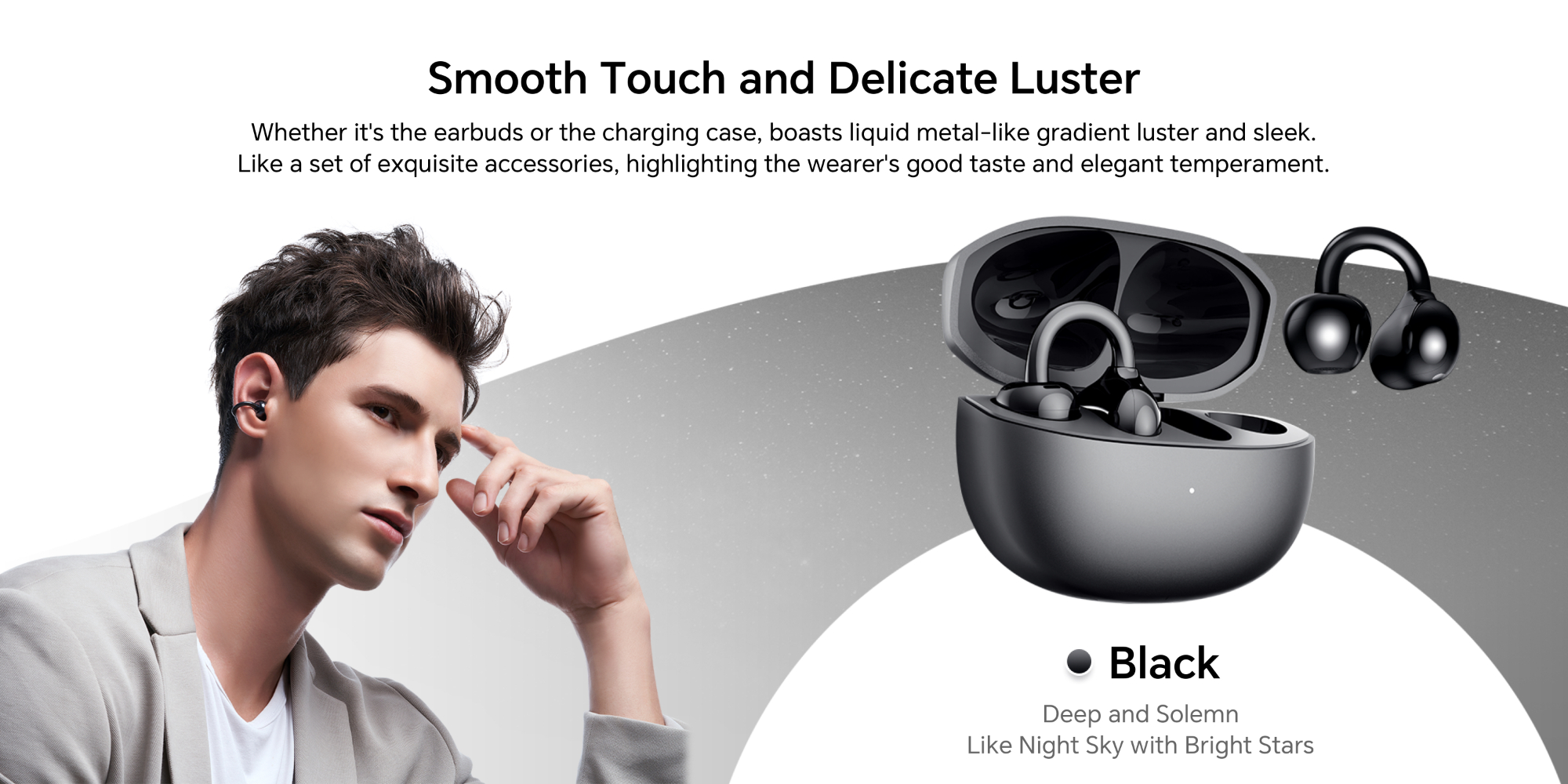 Honor Choice Earbuds CLIP 2 Wireless Earphones, Open-Ear Bluetooth Earbuds, Feather-Like Wearing, 36 Hour Long Battery Life (2025 Model) Purple Purple