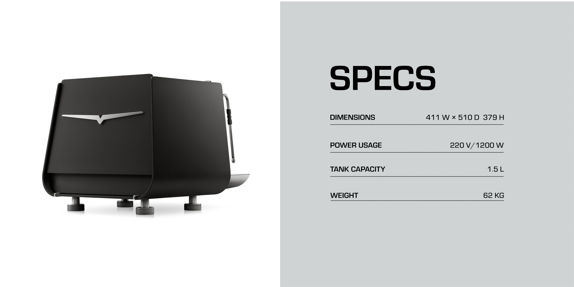 Eagle One Prima Single Group Espresso Machine, Dual Boiler, Volumetric Dosing, App Control, Steam‑by‑Wire Wand, Tank or Direct Plumb – Black