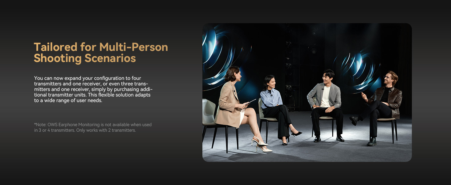 Hollyland LARK MAX 2 Combo 4-Person Wireless Microphone System (Space Gray)