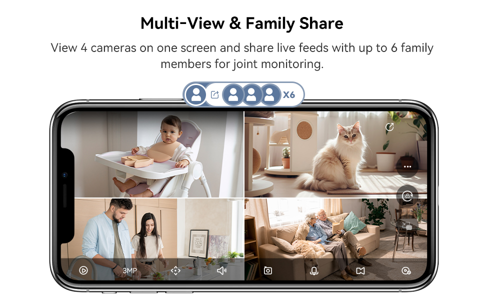 3MP Security Camera for Home, Indoor Camera with Call Button, 2K CCTV Camera for Home, UHD Wifi Camera,Surveillance Camera with 2.4GHz& 5GHz Dual-Band(Ranger 2C Pro 3MP)