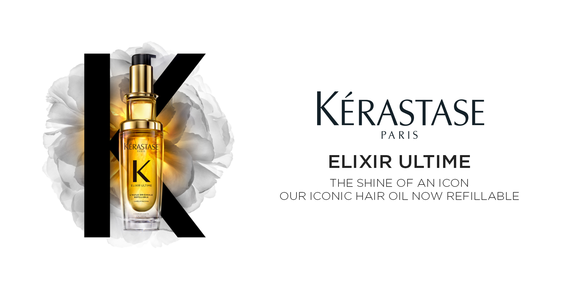 Elixir Ultime Huile Originale Hair Oil for All Hair Types Refillable Bottle