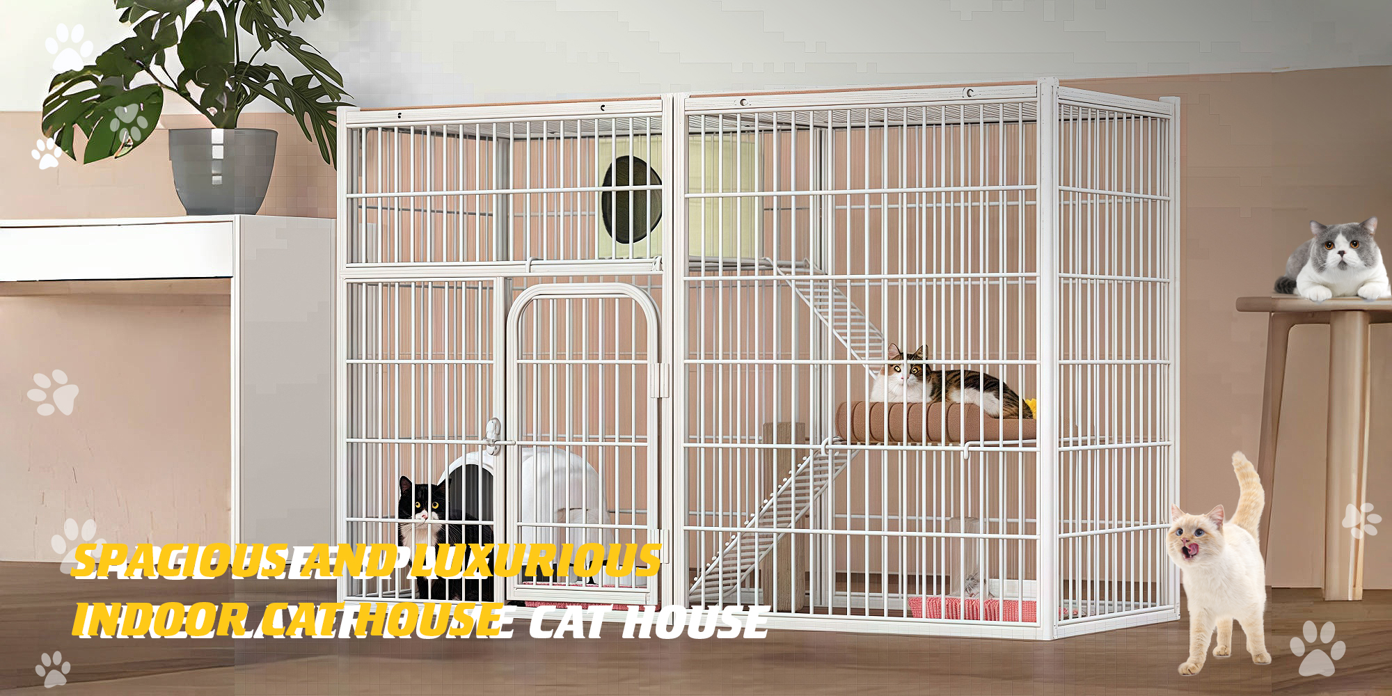 Cat Cage Extra Large Free Space Cat Cage Villa Triple Household Cat House Cat Cabinet Cat Nest Cat Climbing Shelf
