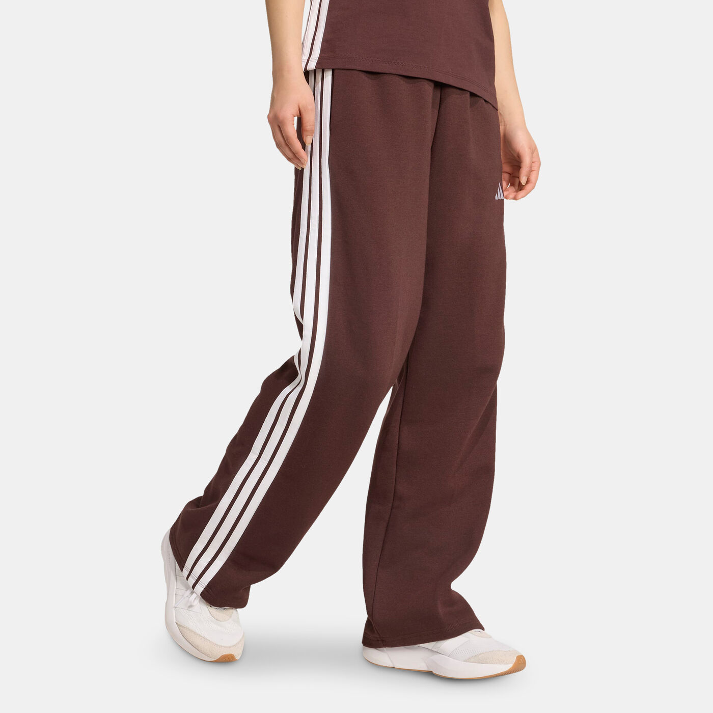 Women's Essentials 3-Stripes Open-Hem Fleece Joggers