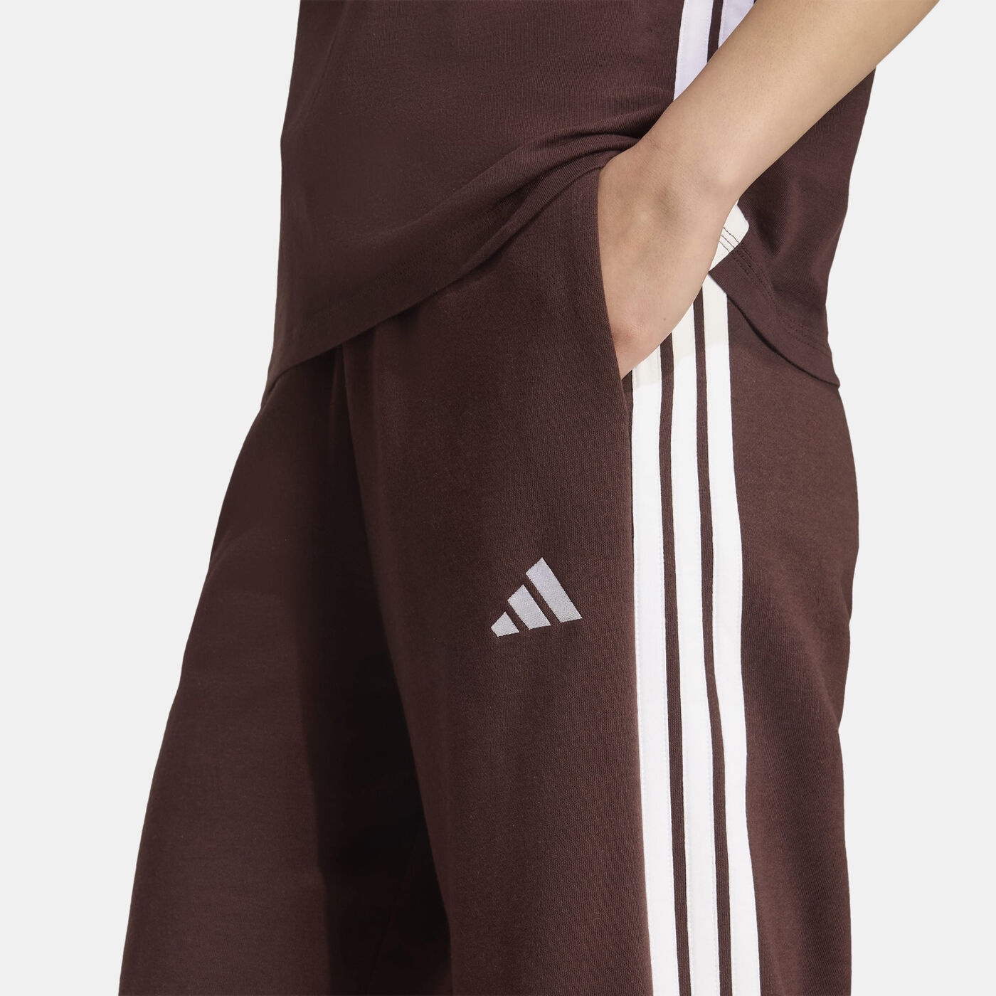 Women's Essentials 3-Stripes Open-Hem Fleece Joggers