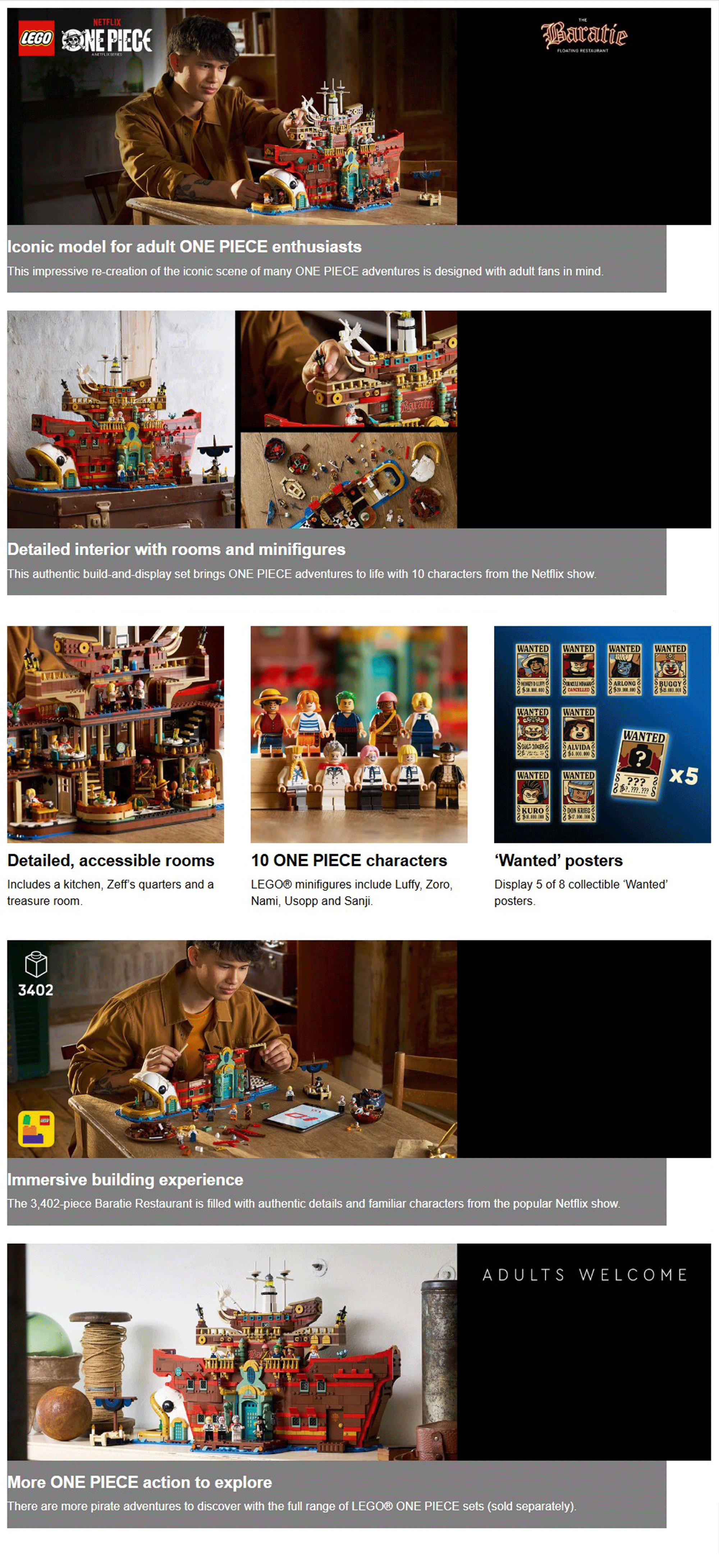 ONE PIECE The Baratie Floating Restaurant 75640 (3402) Pieces