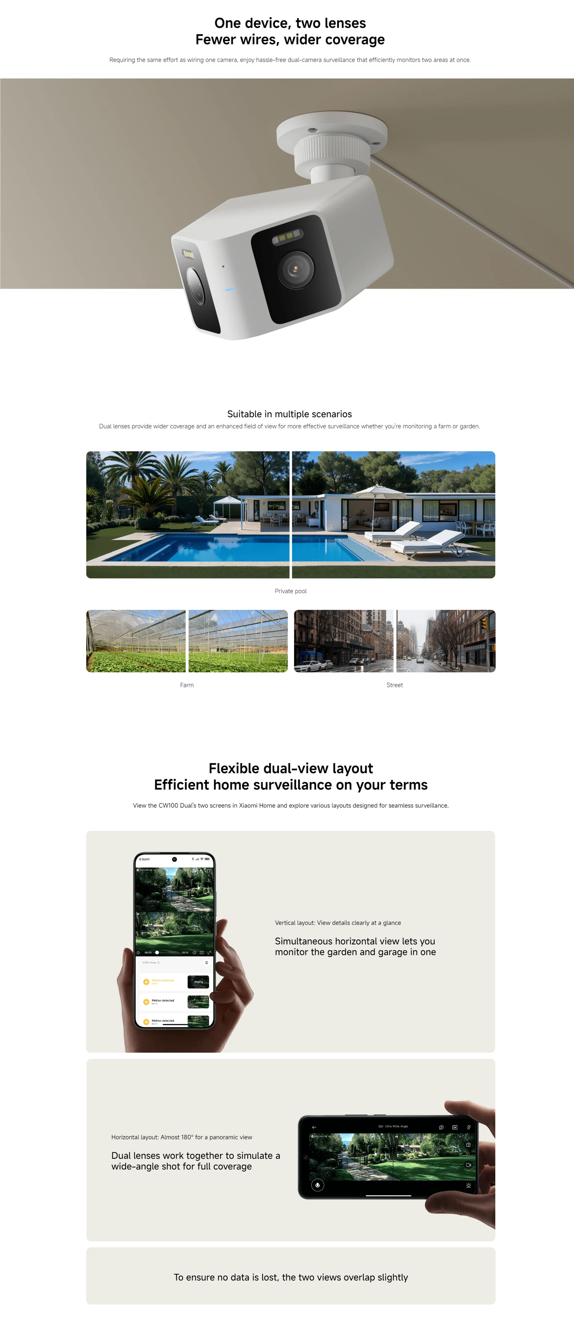 Outdoor Camera CW100 Dual | 2K 3MP Outdoor Security Cameras with Dual Lenses, Color Night Vision, 360° Pan-Tilt, AI Human Detection, IP66 Weatherproof, 2.4GHz WiFi