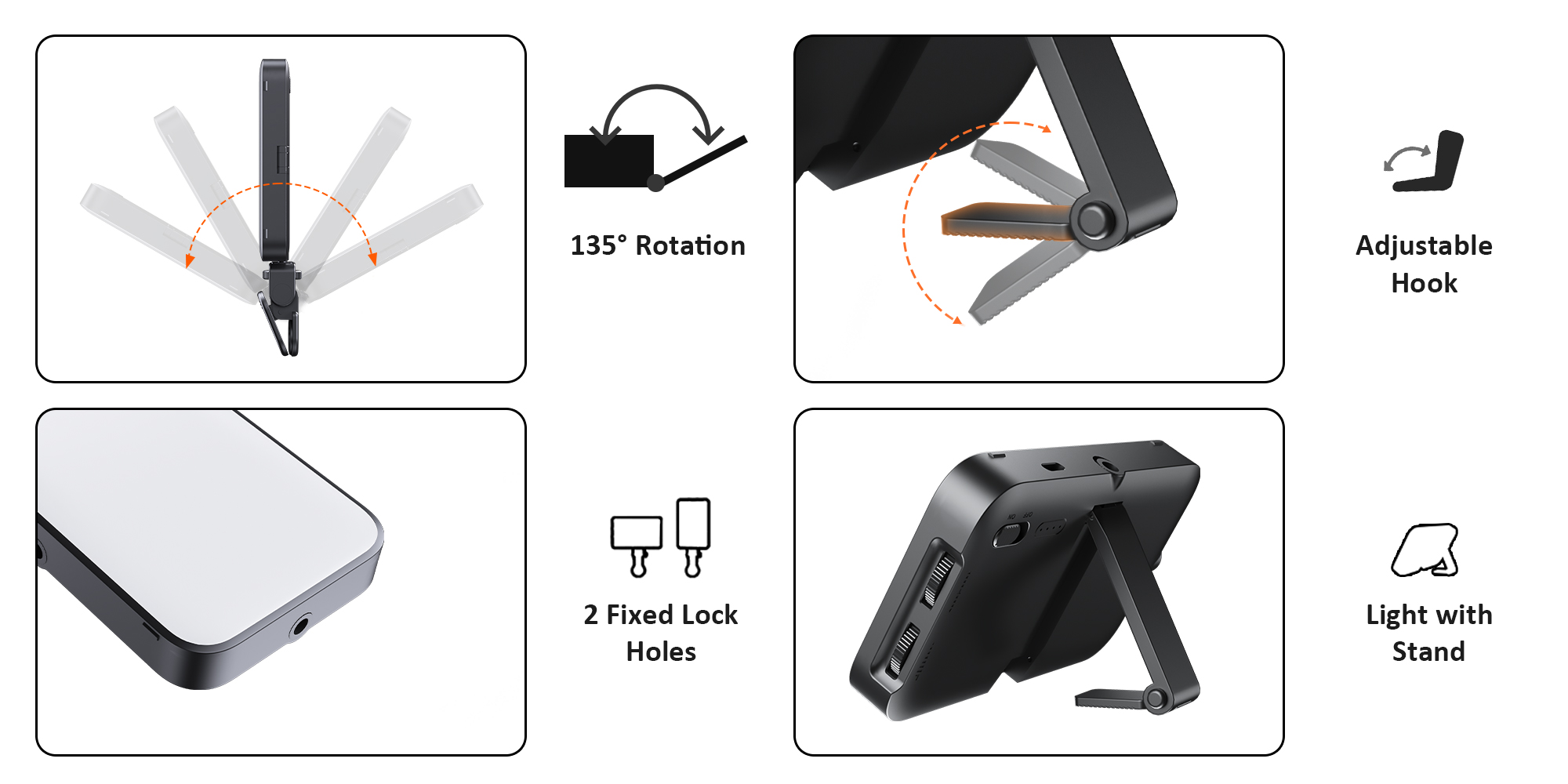 96 LED Cell Phone Light with Soft Diffuser and Stand, Rechargeable Magnetic Portable Selfie Light with Clip, 2500k-9000K Adjustable Lighting for Recording Videos, Cameras, Tablets, Zoom Call, Photography