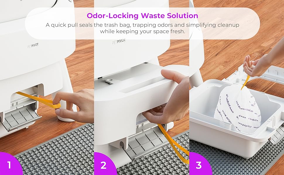 PetPivot, Automatic Cat Litter Box, Open Top Litter Box for Multiple Cats, Self Cleaning Litter Box with Liners and Mat Included (Updated Sensors)