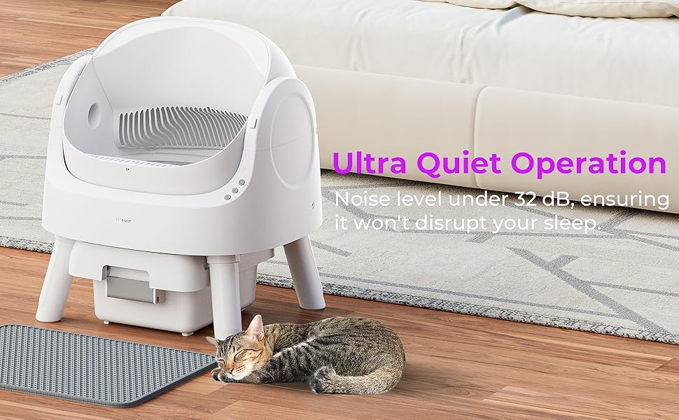 PetPivot, Automatic Cat Litter Box, Open Top Litter Box for Multiple Cats, Self Cleaning Litter Box with Liners and Mat Included (Updated Sensors)