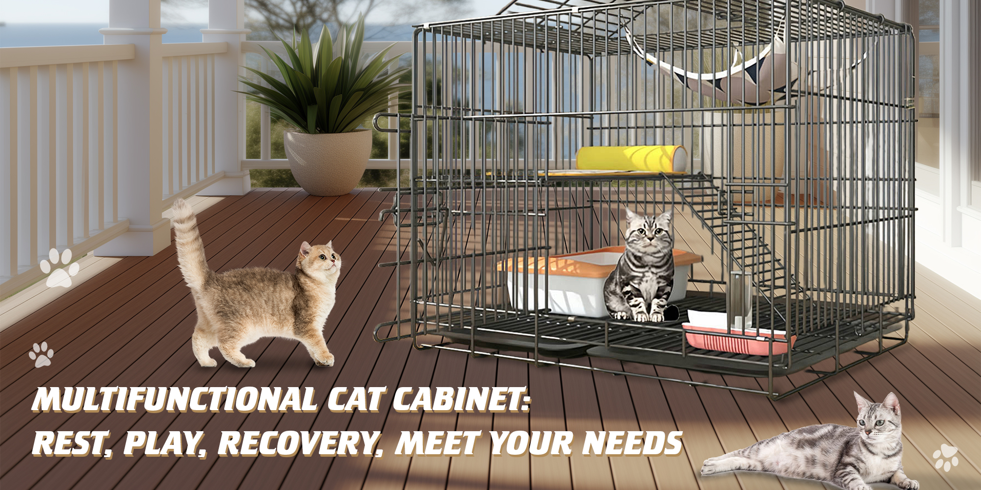 Large Cat Cage Cat House Cat Cabinet Cat Nest Extra Large Free Space Pet Cages Kitten Cage