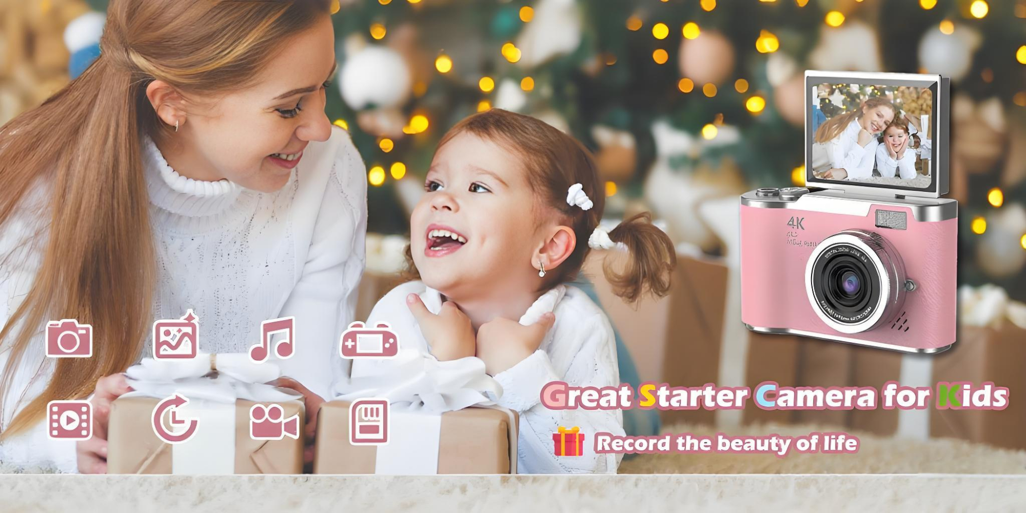 Digital Camera With 128GB Memory Card 4k CCD Digital Zoom Student Digital Cameras 48MP Portable Digital Photography Camera 180° Flip Screen Selfie Camera, Portable Pocket Camera