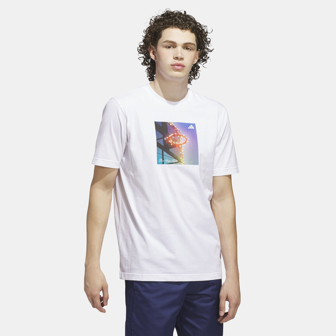 Men's 3-Stripes Lights Hoops Graphic T-Shirt