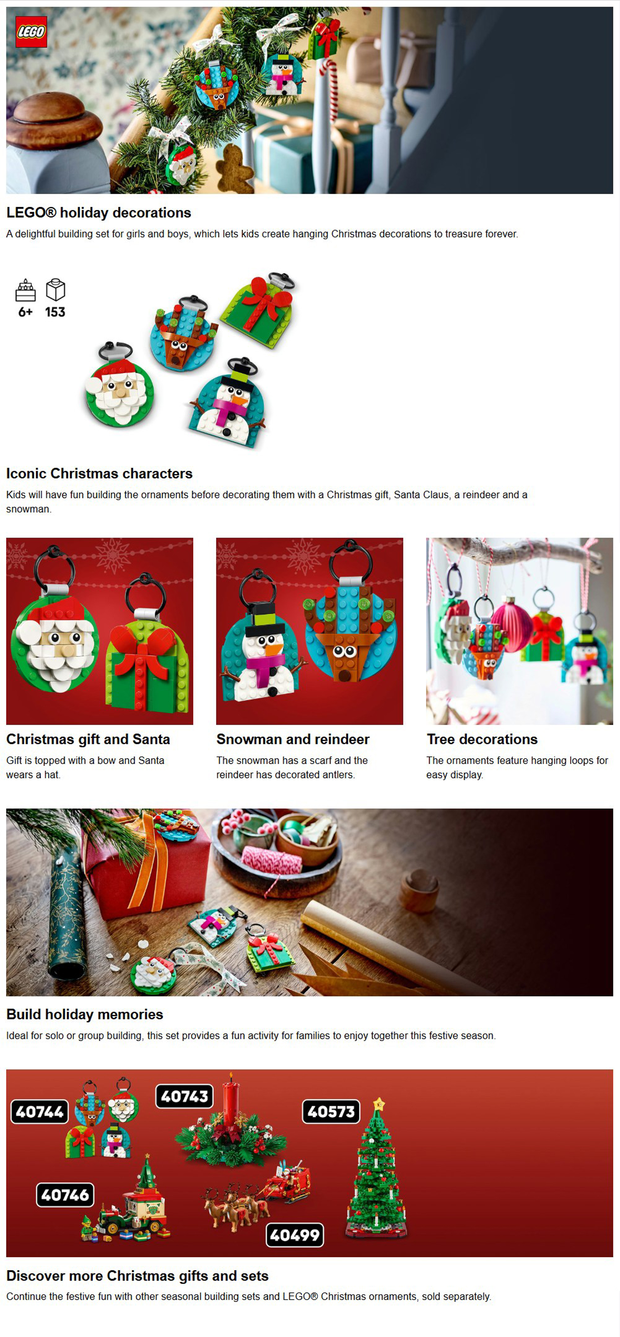 Iconic Christmas Ornament Selection 40744 (153) Pieces