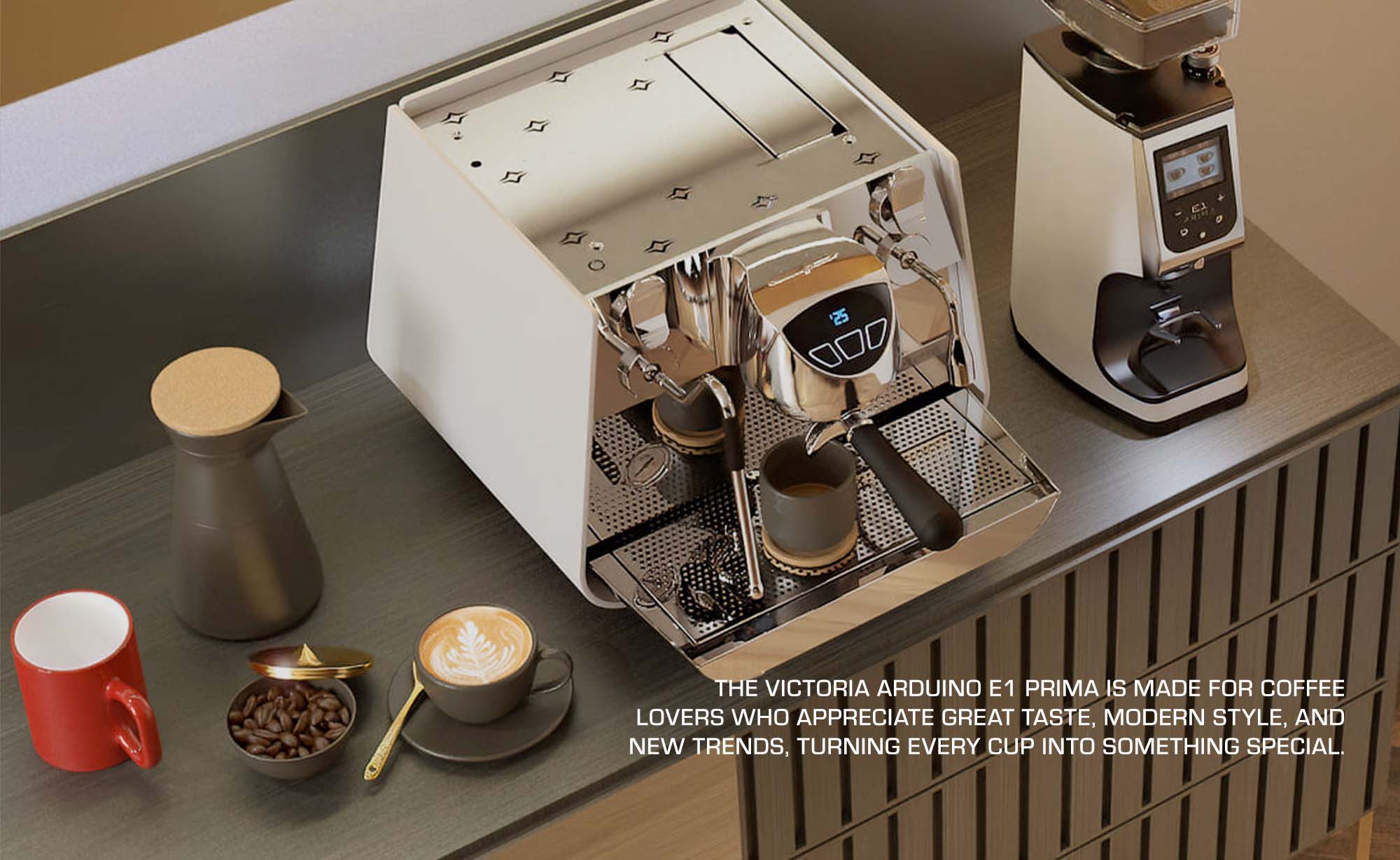 Eagle One Prima Single‑Group Espresso Machine Volumetric, Dual‑Boiler, 1600–2600W, Tank or Direct‑Plumb Water, Cool‑Touch Steam Wand, Digital Control via App, White