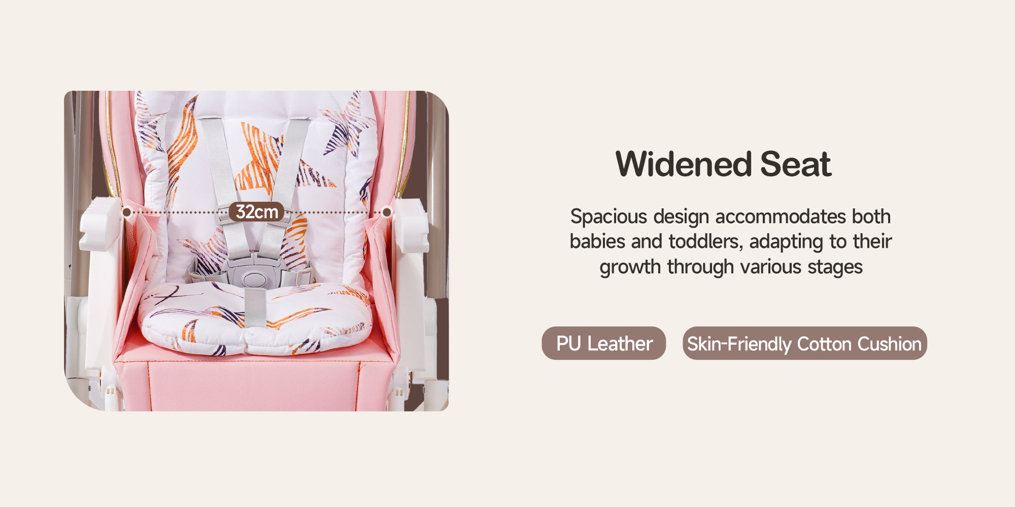 Baby High Chair | 5-Level Adjustable Foldable High Chair with Wheels & Double Trays | 4-Position Reclining Seat & 3-Stage Footrest | Safe Feeding Chair for Infants 6M-3 Years