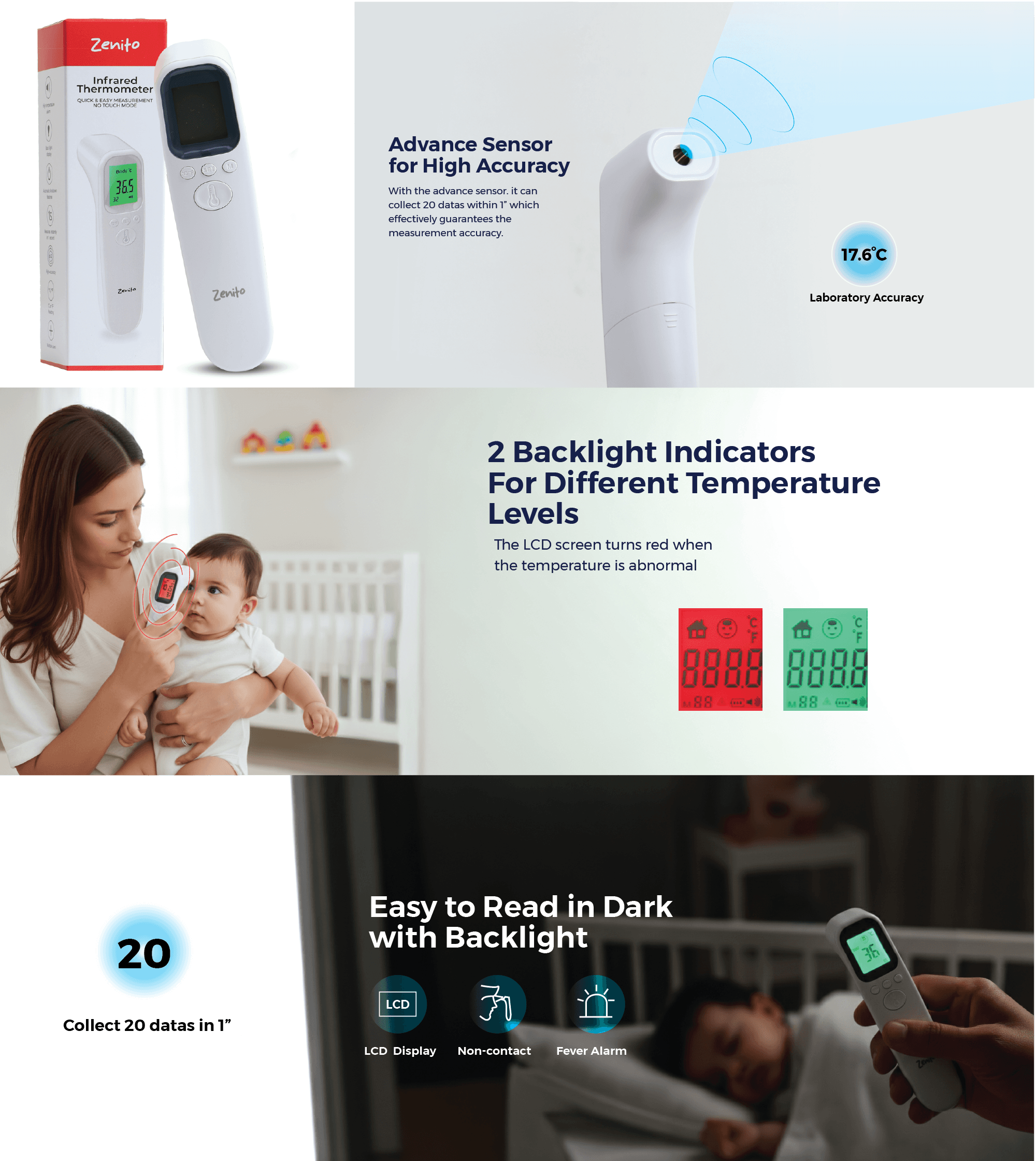 Zenito Digital Baby Thermometer - Fast & Accurate Reading