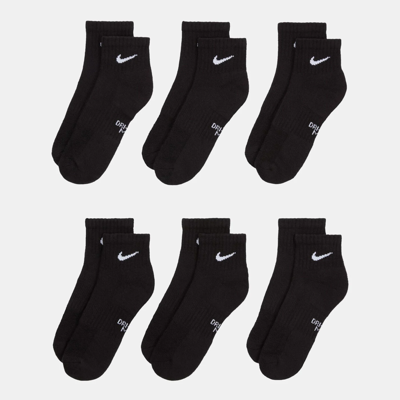 Kids' Everyday Plus Cushioned Training Ankle Socks (6 Pairs)