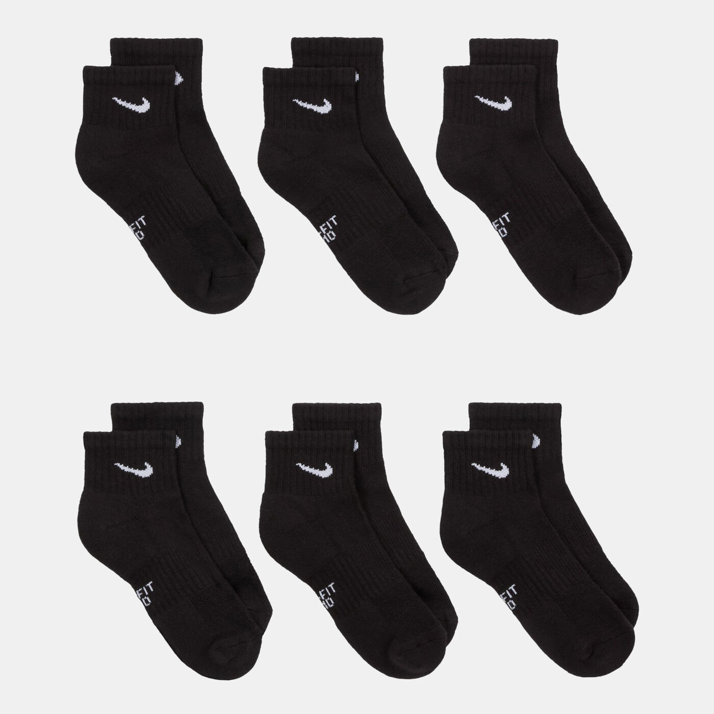 Kids' Everyday Plus Cushioned Training Ankle Socks (6 Pairs)