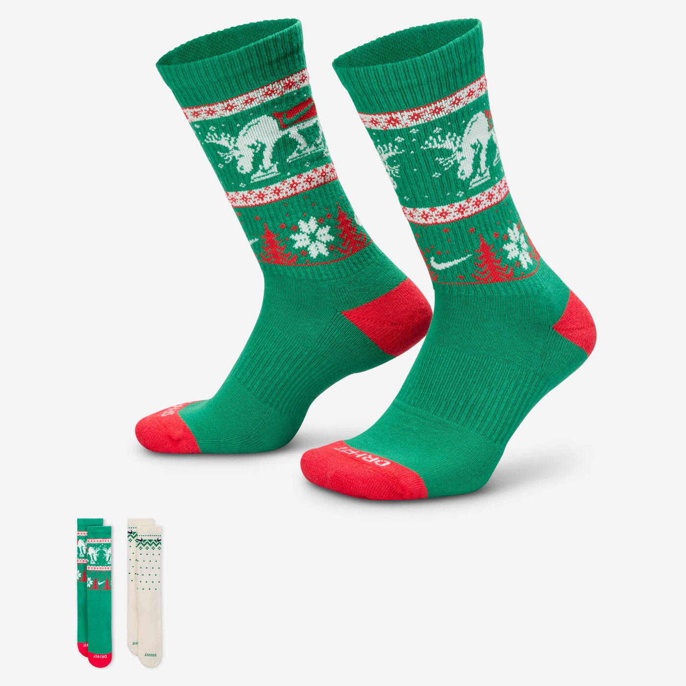 Holiday Cushioned Dri-FIT Holiday Crew Socks (2 Pairs)