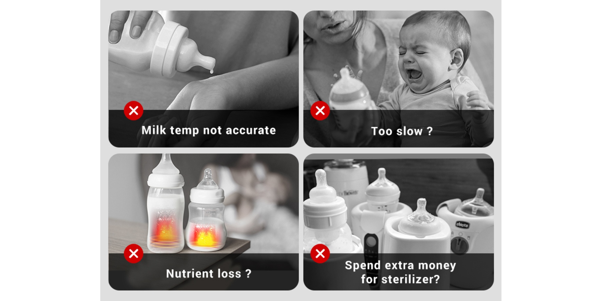 8-in-1 Fast Baby Milk Warmer with Timer for Breastmilk or Formula, Accurate Temperature Control, with Defrost, Sterili-zing, Keep, Heat Baby Food Jars Function