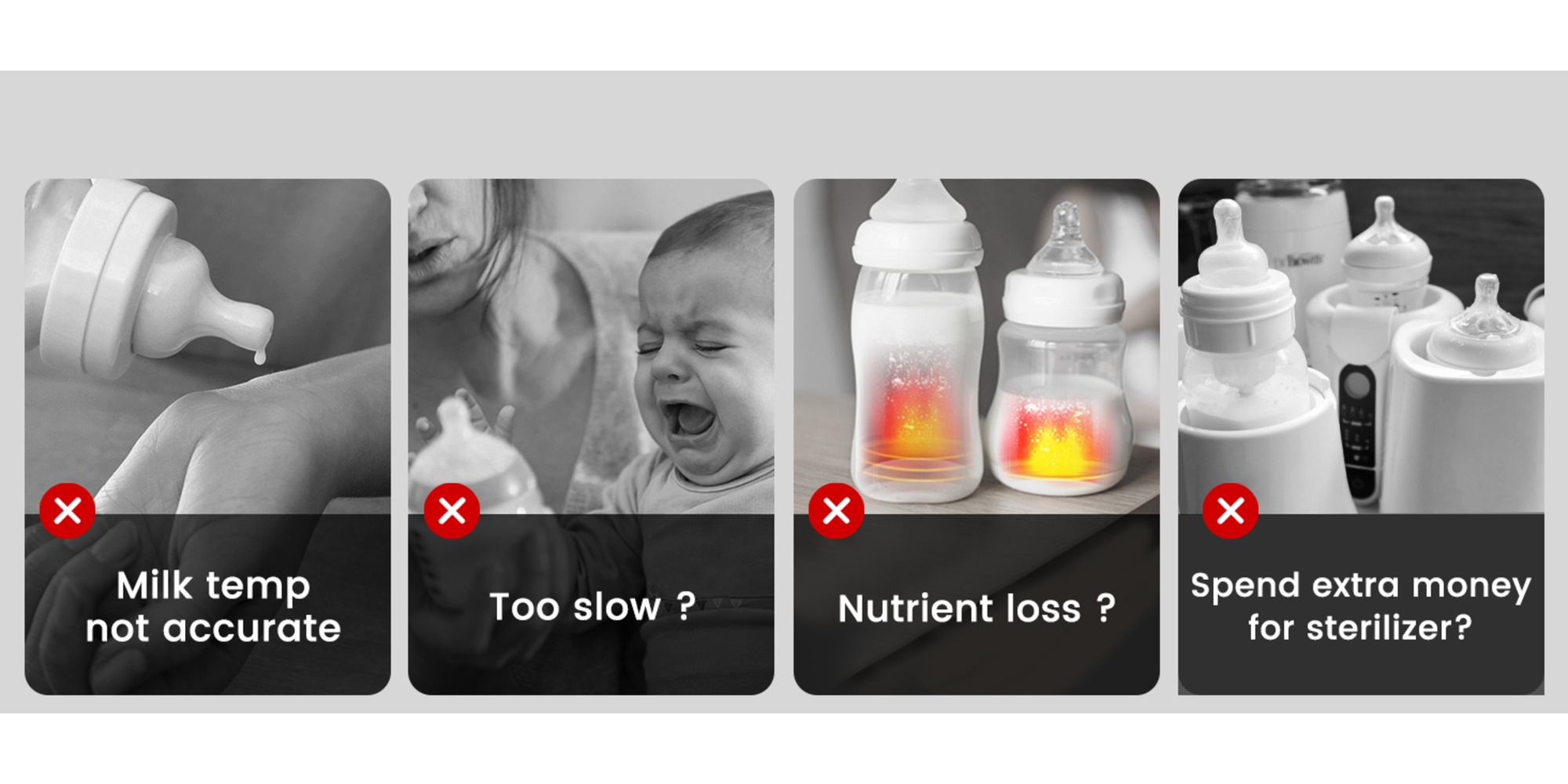 8-in-1 Fast Baby Milk Warmer with Timer for Breastmilk or Formula, Accurate Temperature Control, with Defrost, Sterili-zing, Keep, Heat Baby Food Jars Function