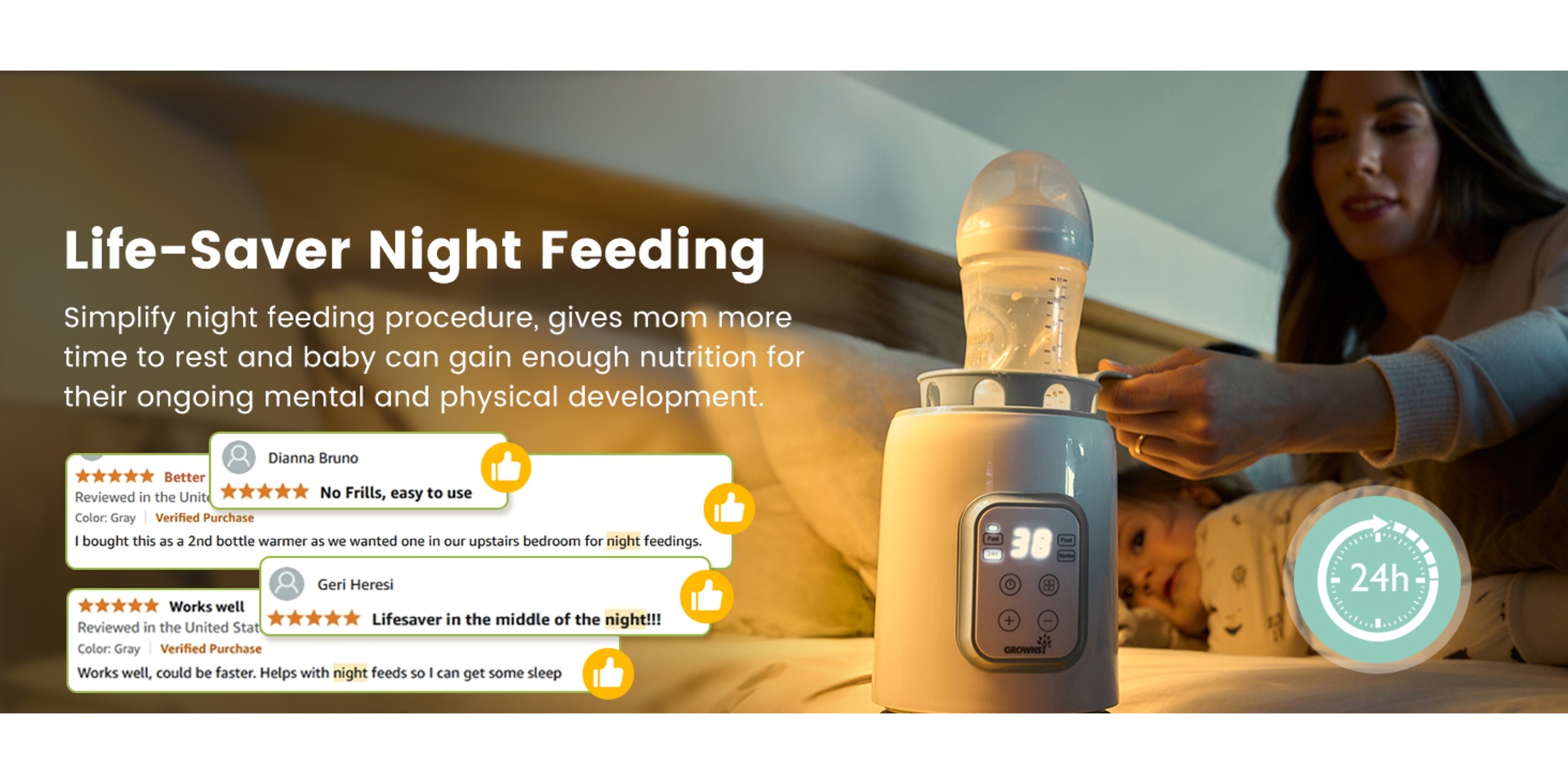 8-in-1 Fast Baby Milk Warmer with Timer for Breastmilk or Formula, Accurate Temperature Control, with Defrost, Sterili-zing, Keep, Heat Baby Food Jars Function