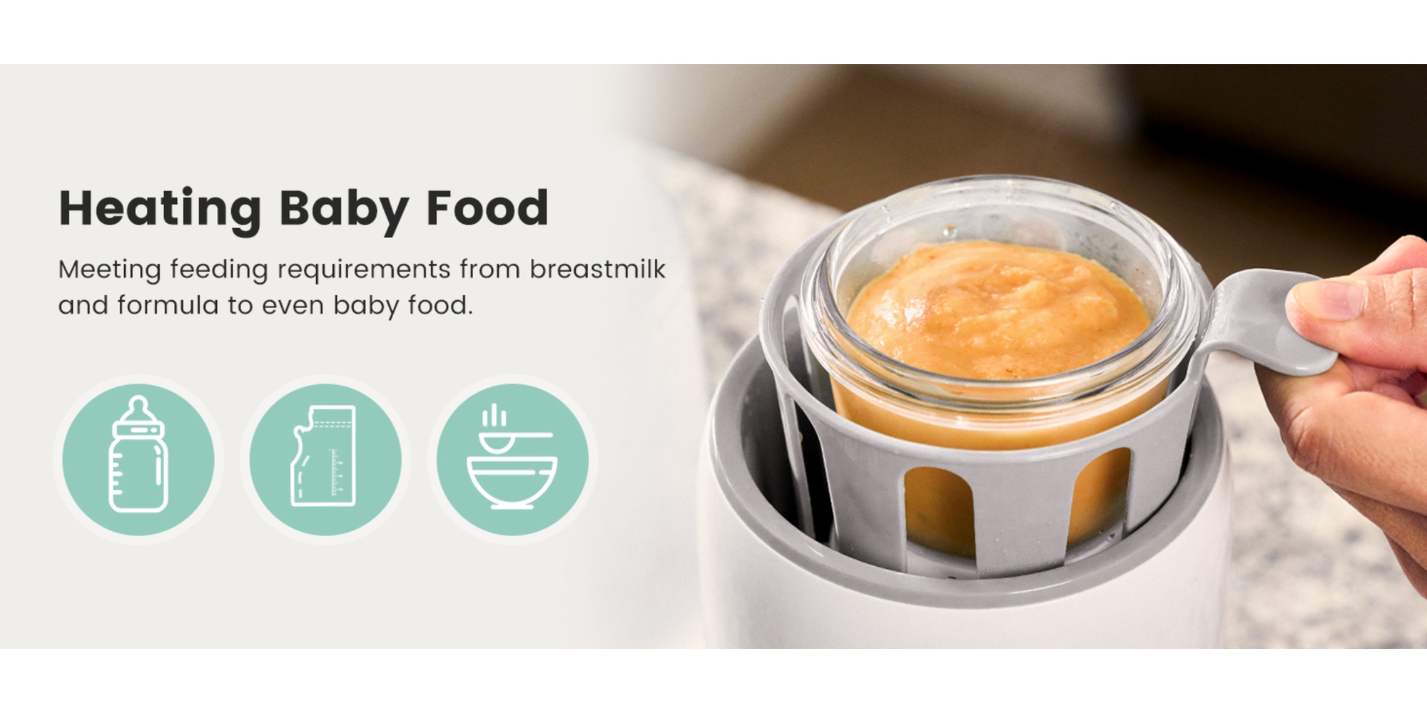 8-in-1 Fast Baby Milk Warmer with Timer for Breastmilk or Formula, Accurate Temperature Control, with Defrost, Sterili-zing, Keep, Heat Baby Food Jars Function