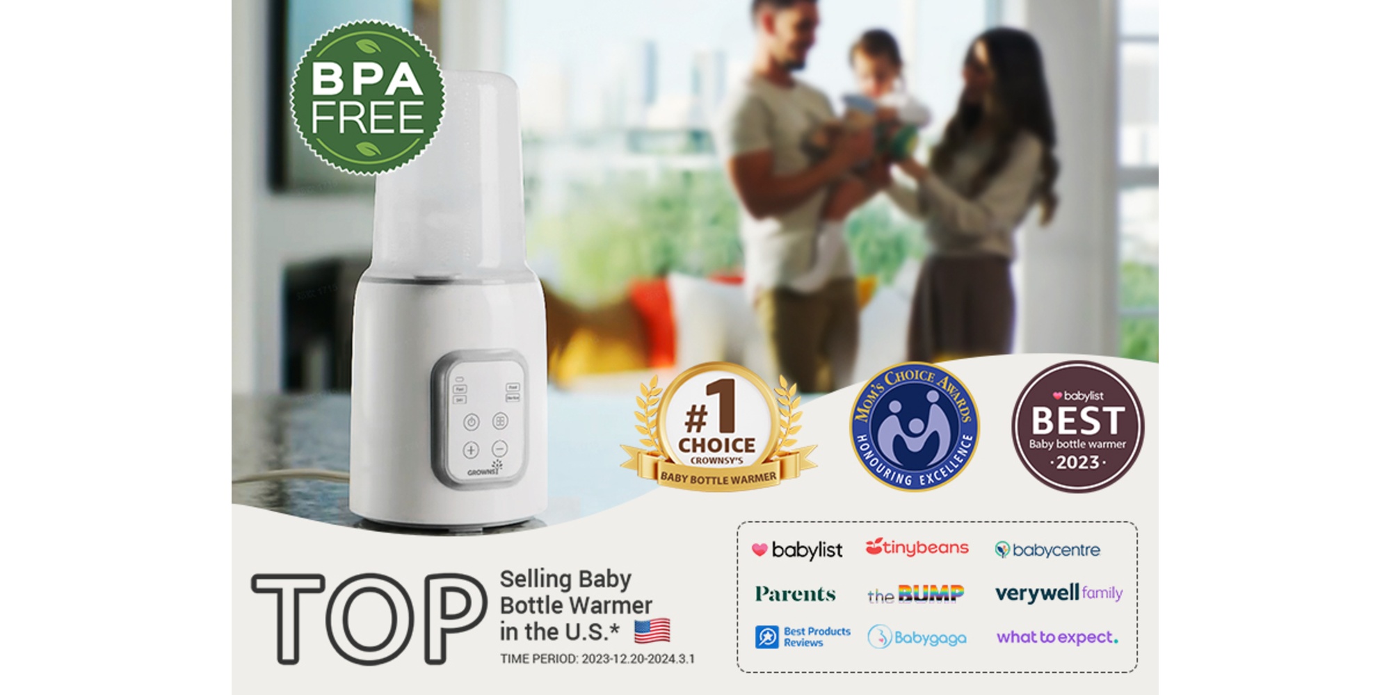 8-in-1 Fast Baby Milk Warmer with Timer for Breastmilk or Formula, Accurate Temperature Control, with Defrost, Sterili-zing, Keep, Heat Baby Food Jars Function