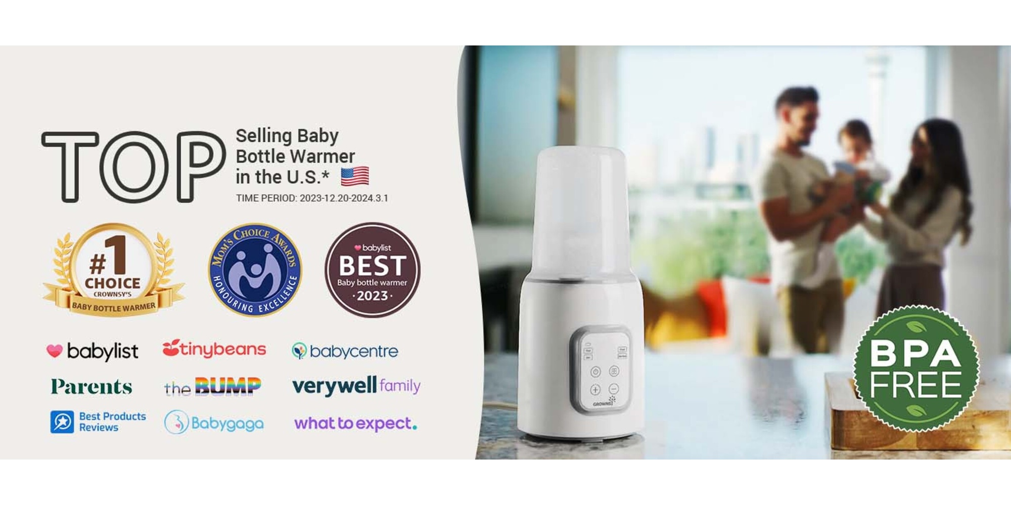 8-in-1 Fast Baby Milk Warmer with Timer for Breastmilk or Formula, Accurate Temperature Control, with Defrost, Sterili-zing, Keep, Heat Baby Food Jars Function