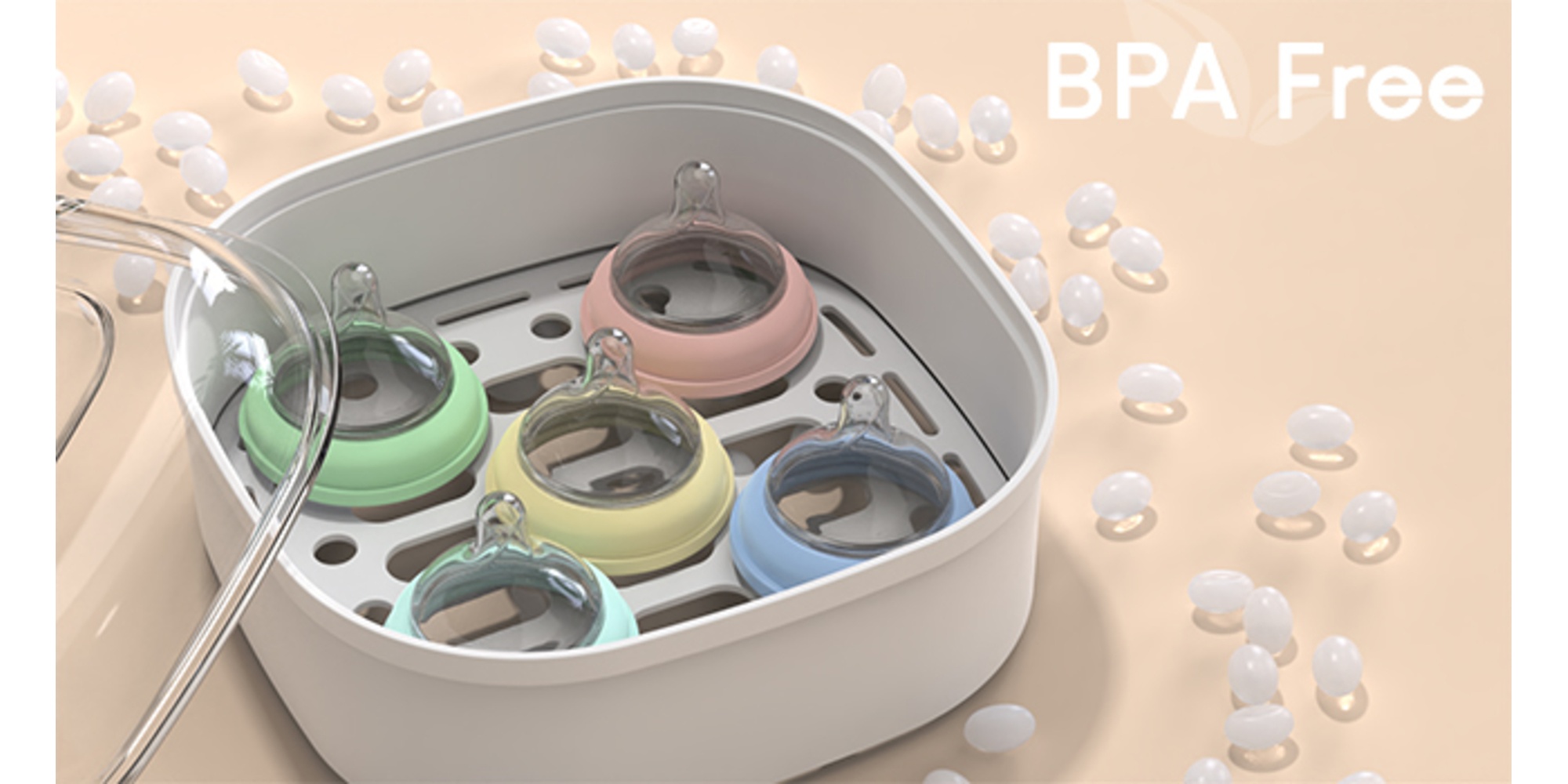 Bottle Sterilizer, Baby Bottle Steam Sterilizer, Electric Baby Bottle Sanitizer with Timer for Baby Bottles, Pacifiers, Pump Parts