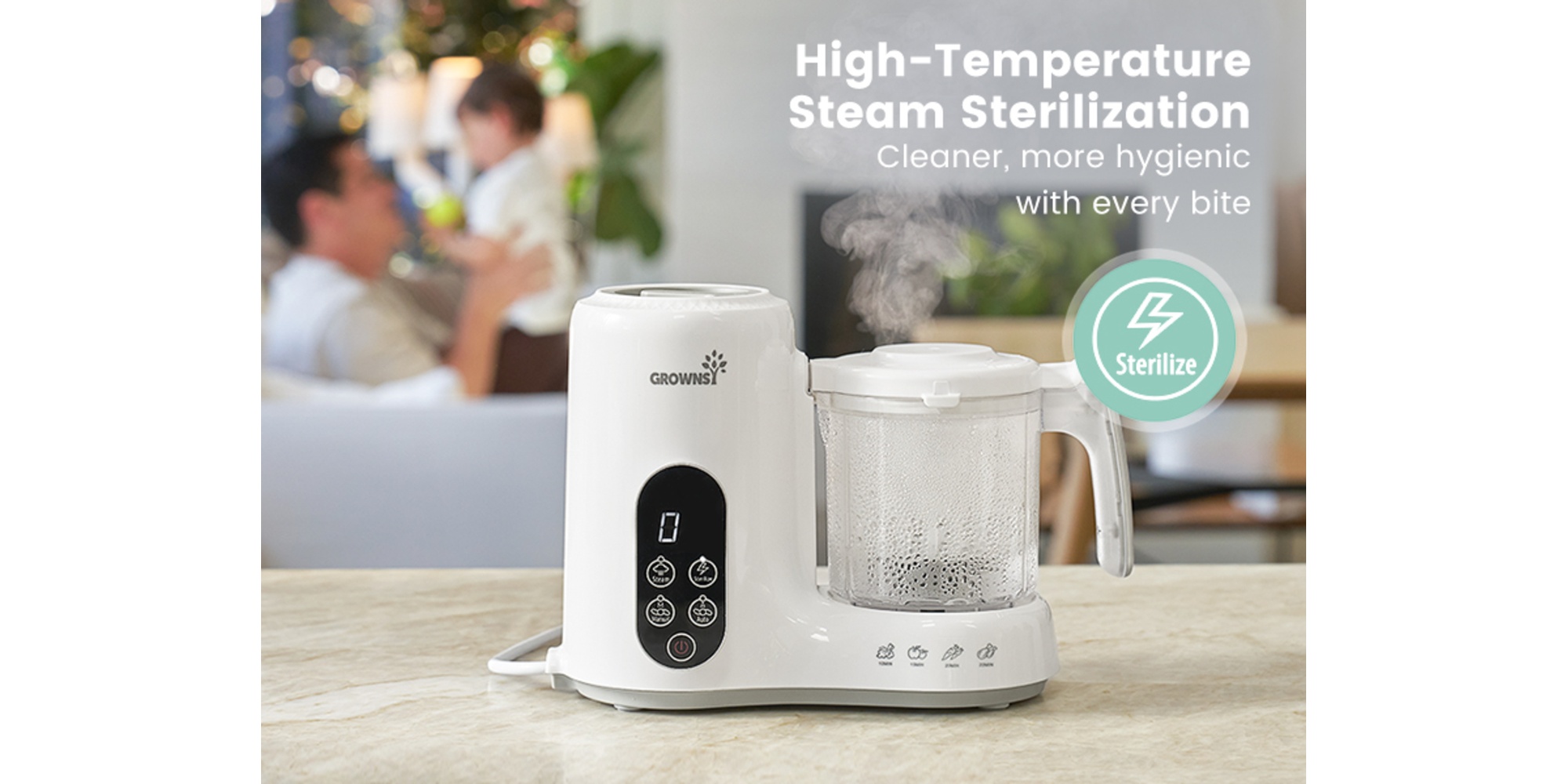 Baby Food Maker with Steam Basket, One Step Baby Food Processor Steamer Puree Blender Grinder Mills Machine, Auto Cooking Grinding and Sterili-zing for Healthy Homemade Baby Food, BPA-Free