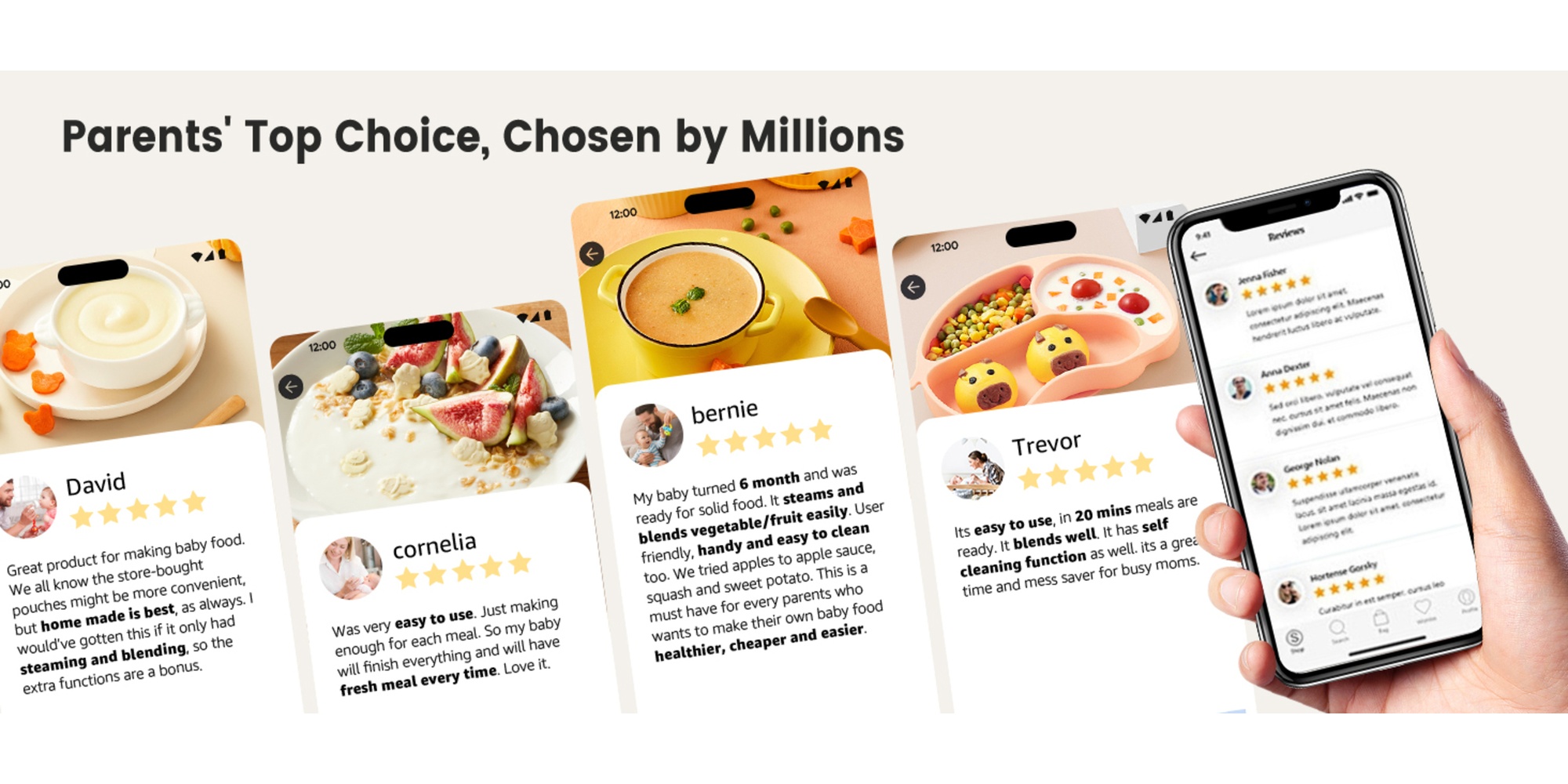 Baby Food Maker with Steam Basket, One Step Baby Food Processor Steamer Puree Blender Grinder Mills Machine, Auto Cooking Grinding and Sterili-zing for Healthy Homemade Baby Food, BPA-Free