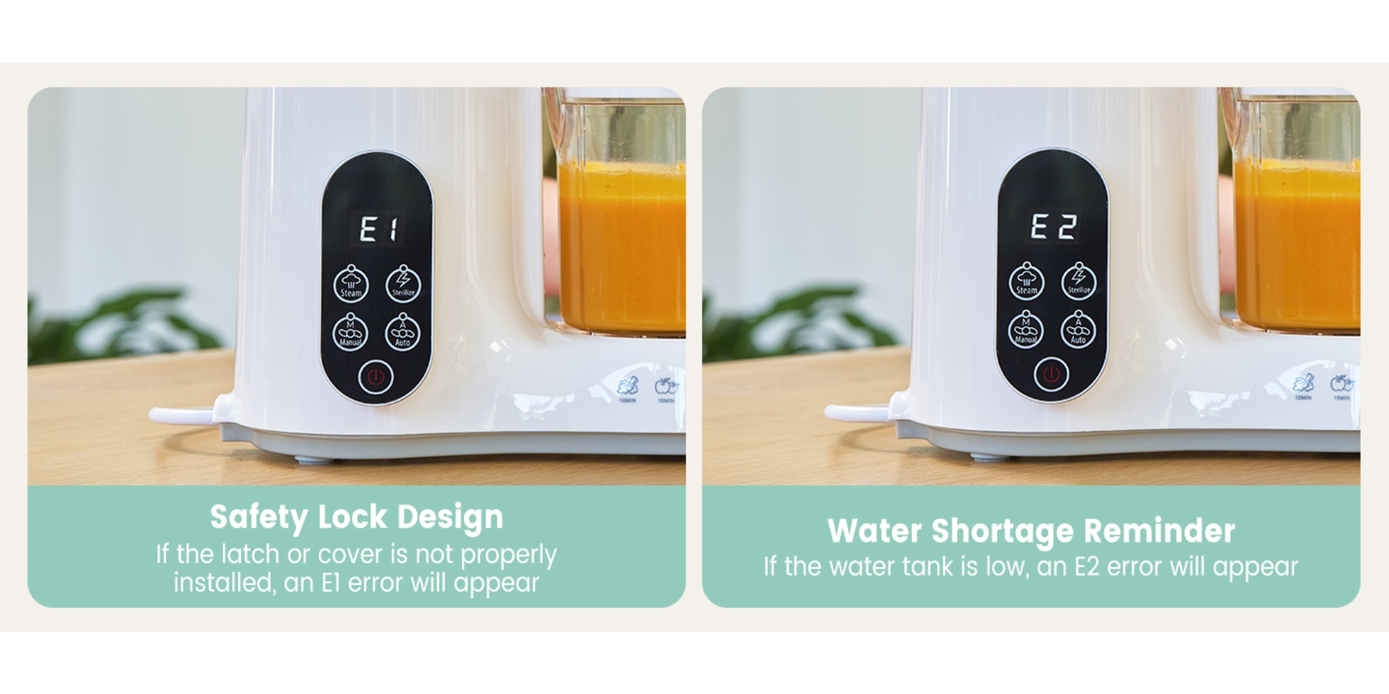 Baby Food Maker with Steam Basket, One Step Baby Food Processor Steamer Puree Blender Grinder Mills Machine, Auto Cooking Grinding and Sterili-zing for Healthy Homemade Baby Food, BPA-Free