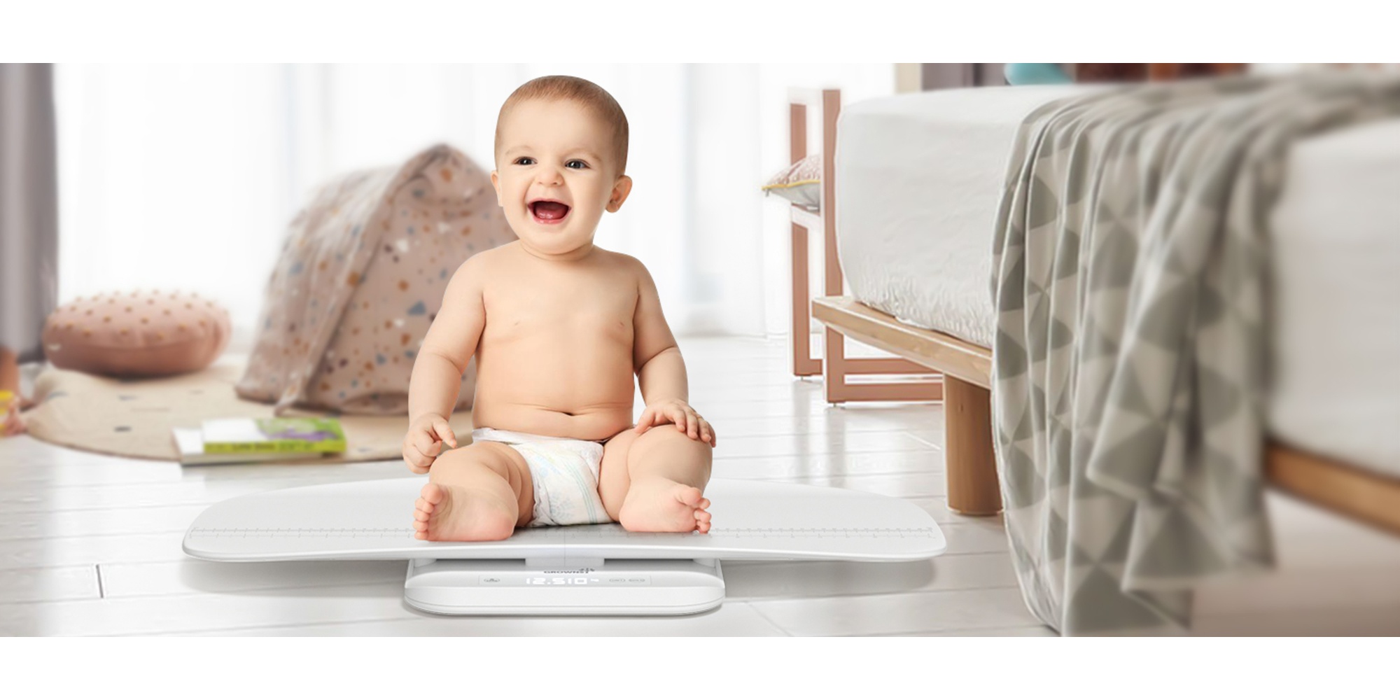 Baby Scale, Multifunctional Baby Weight Scale, Pet Scale for Puppy, Cat, Adult Scale Up to 330lbs, Accurate Digital Scale with Hold Function, 27-inch Height Measurement, 5 Units, LED Screen