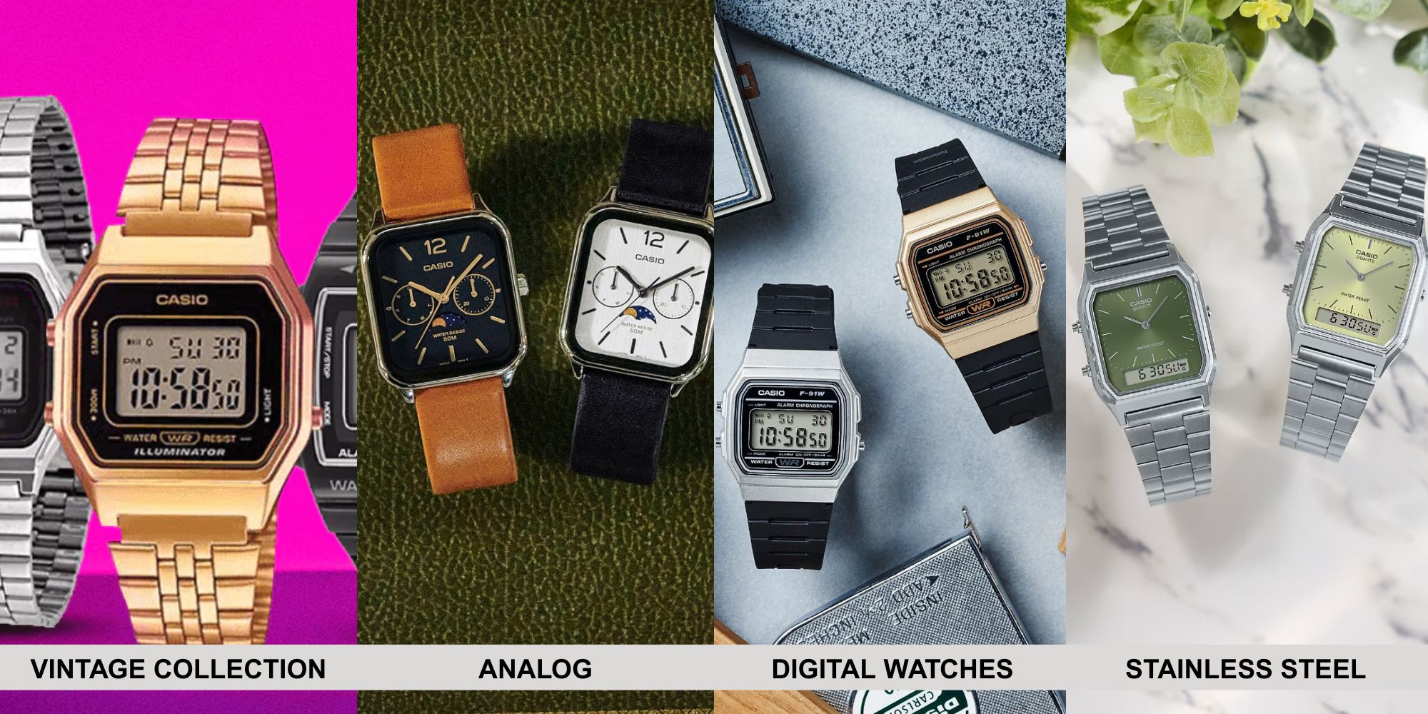 Boys' Men's Leather Digital Watch AE-1300WH-1A2 - 42.1 mm