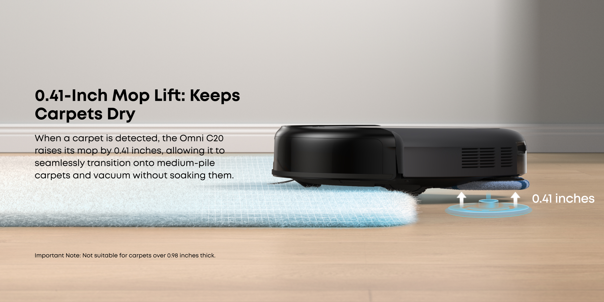 Robot Vacuum Omni C20 with All-in-One Station, Auto Emptying, Mop Washing and Drying for Hands-Free Cleaning, 7,000 Pa Powerful Suction, 3.35-Inch Ultra-Slim Body, Robot Vacuum and Mop Combo 30 W T2280V11 Black