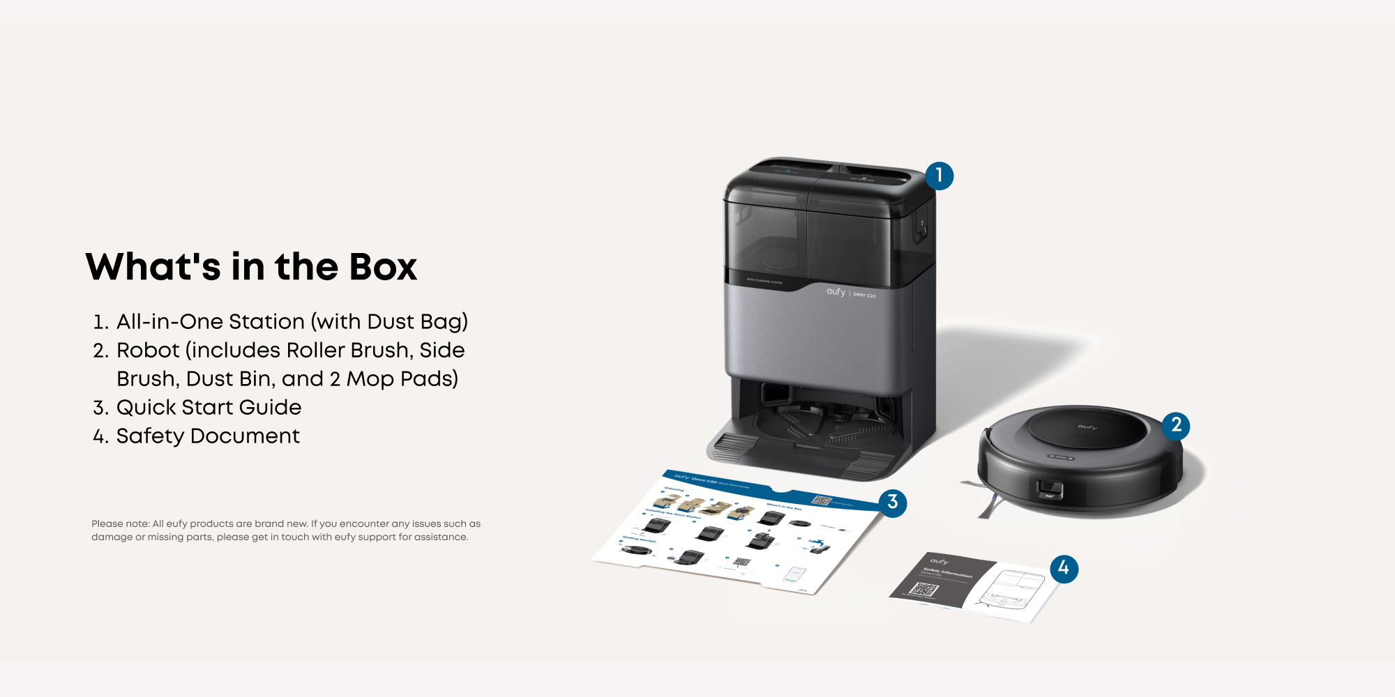 Robot Vacuum Omni C20 with All-in-One Station, Auto Emptying, Mop Washing and Drying for Hands-Free Cleaning, 7,000 Pa Powerful Suction, 3.35-Inch Ultra-Slim Body, Robot Vacuum and Mop Combo 30 W T2280V11 Black