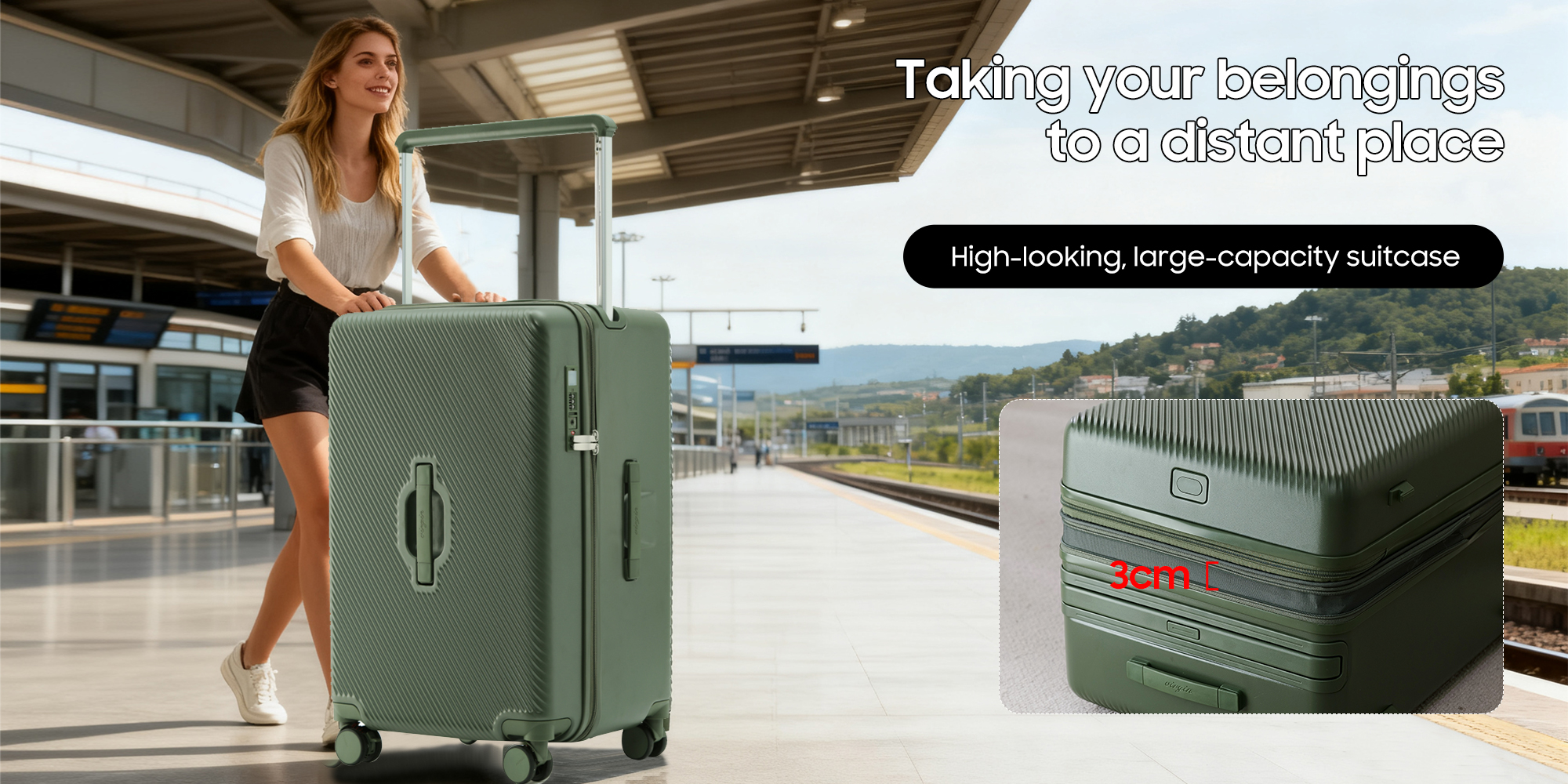 ABS mix PC Suitcase check in luggage 26 inch with Expandable with TSA travel case