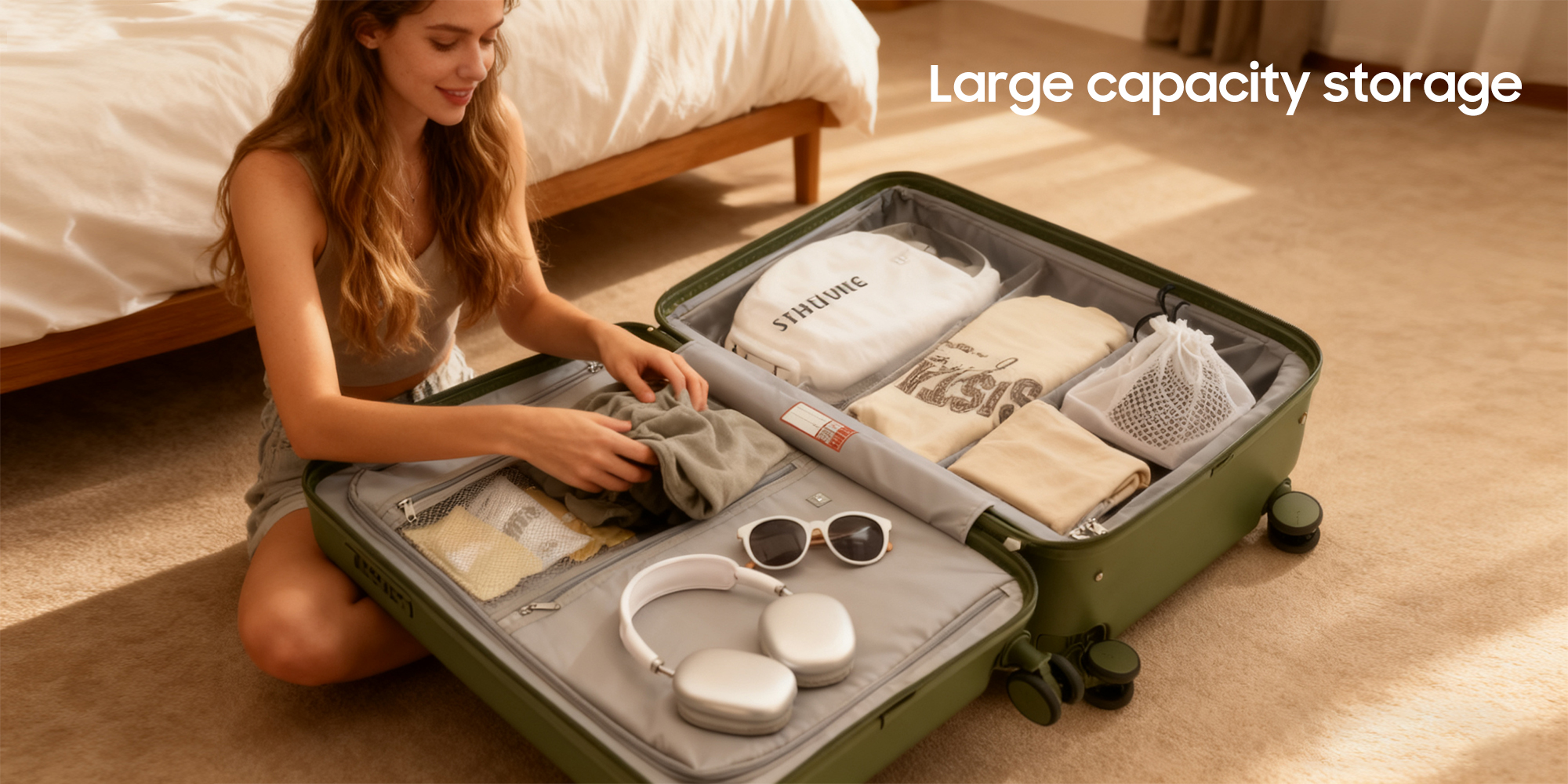 ABS mix PC Suitcase check in luggage 26 inch with Expandable with TSA travel case