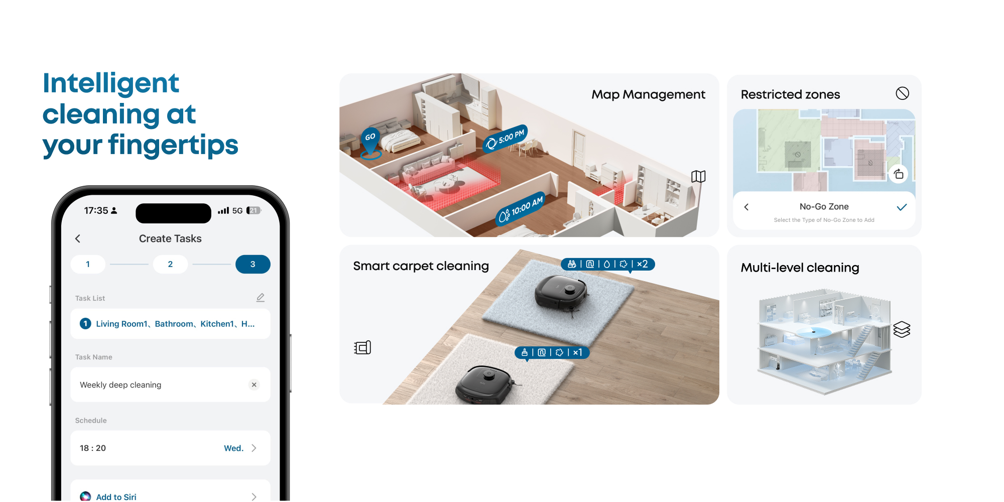 E25 Omni Robot Vacuum Cleaner with Mop, HydroJet System, 20,000 Pa Turbo Powerful Suction, Zero Tangling, Corner-to-Edge Deep Cleaning and Mop Lifting, with Auto All-In-One Station 60 W T2353 Black