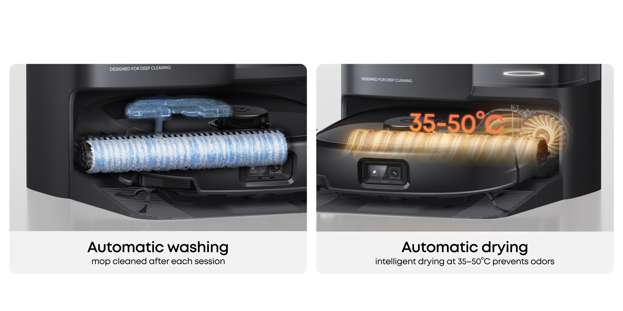 E25 Omni Robot Vacuum Cleaner with Mop, HydroJet System, 20,000 Pa Turbo Powerful Suction, Zero Tangling, Corner-to-Edge Deep Cleaning and Mop Lifting, with Auto All-In-One Station 60 W T2353 Black