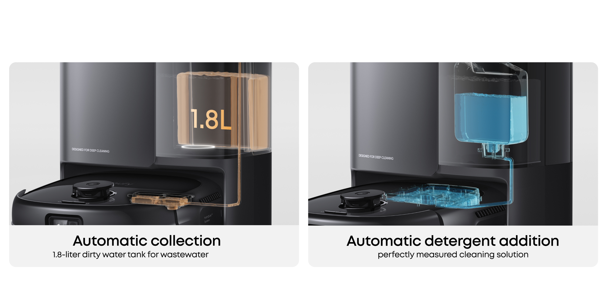 E25 Omni Robot Vacuum Cleaner with Mop, HydroJet System, 20,000 Pa Turbo Powerful Suction, Zero Tangling, Corner-to-Edge Deep Cleaning and Mop Lifting, with Auto All-In-One Station 60 W T2353 Black