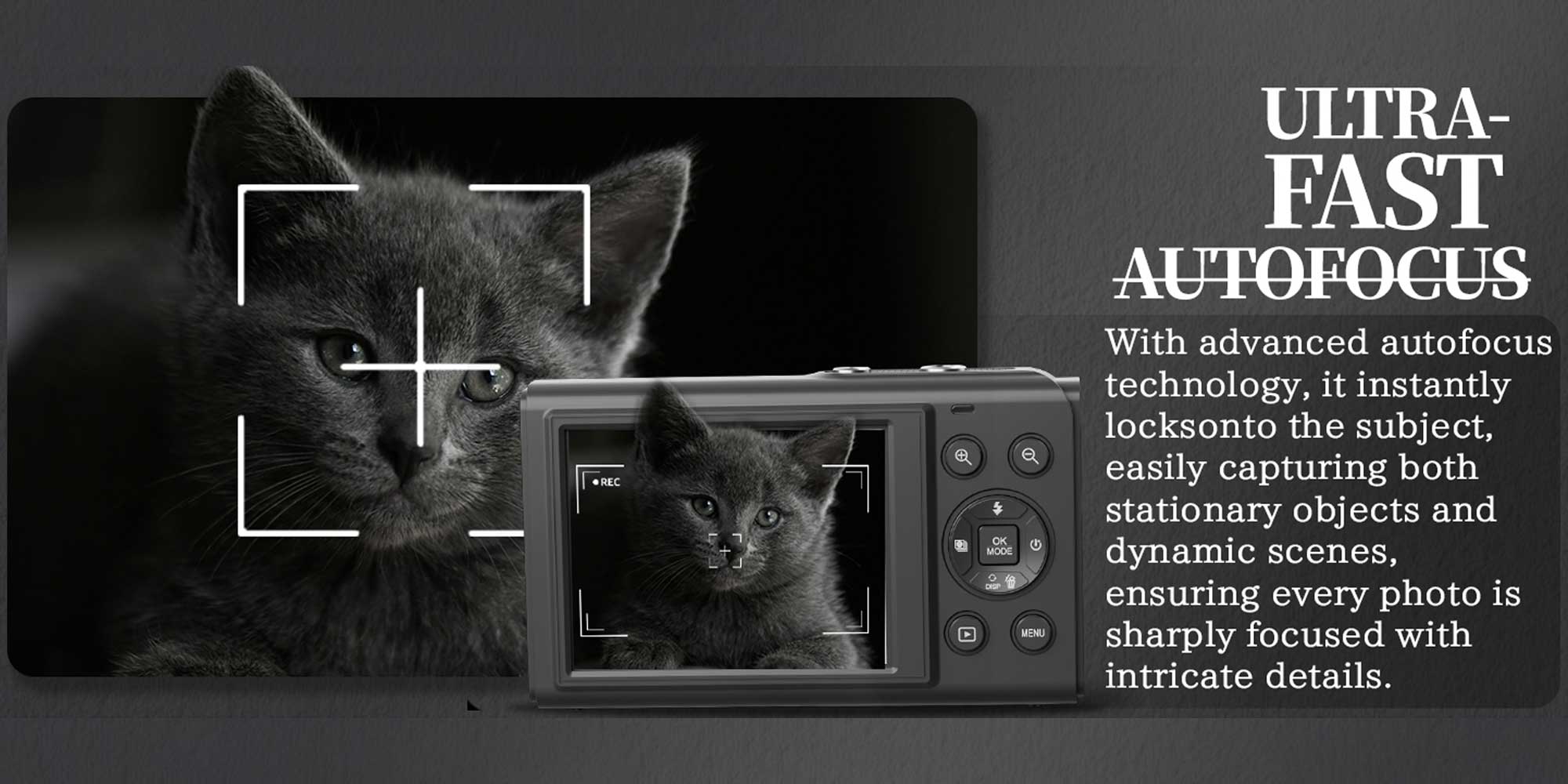 5K dual-screen digital camera, 18x digital zoom, suitable for teenage Vlog shooting, 80MP portable beginner camera, with 32GB memory card included