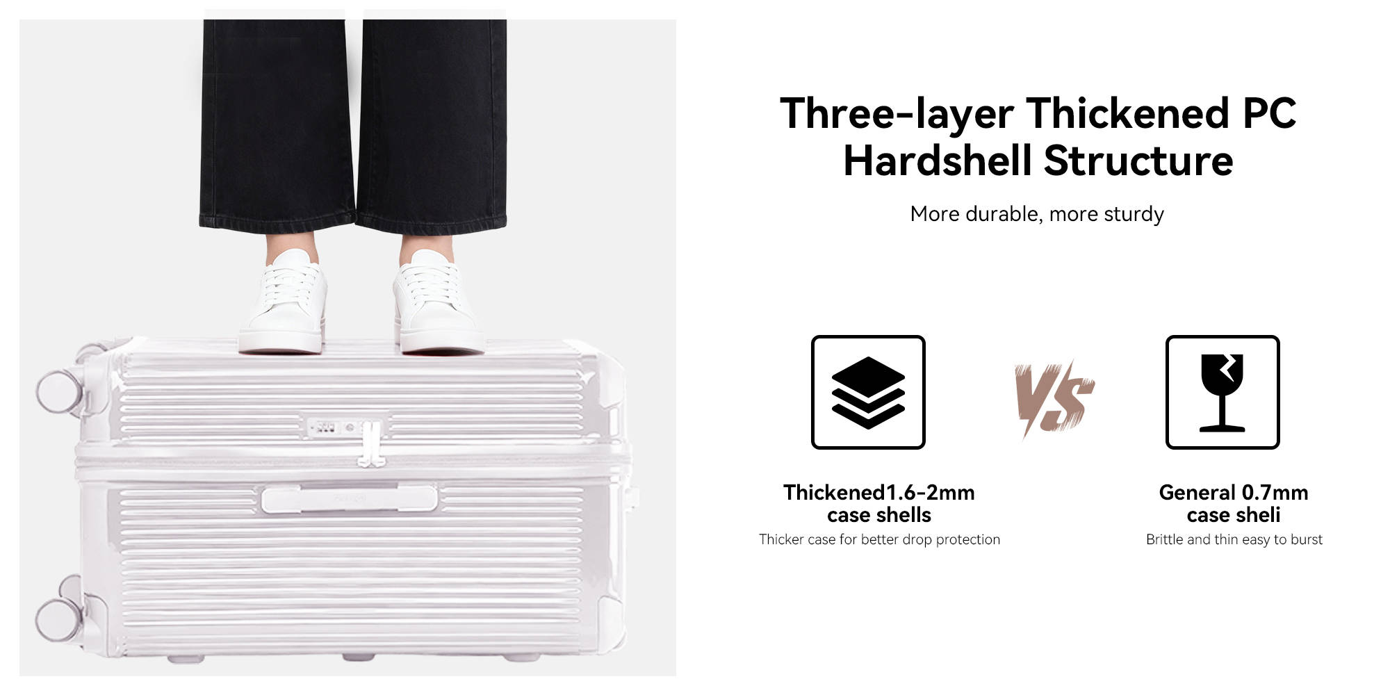 7672 Beige small size suitcase PC Suitcase Trunk case check in luggage 22 inch with TSA travel case YKK zip