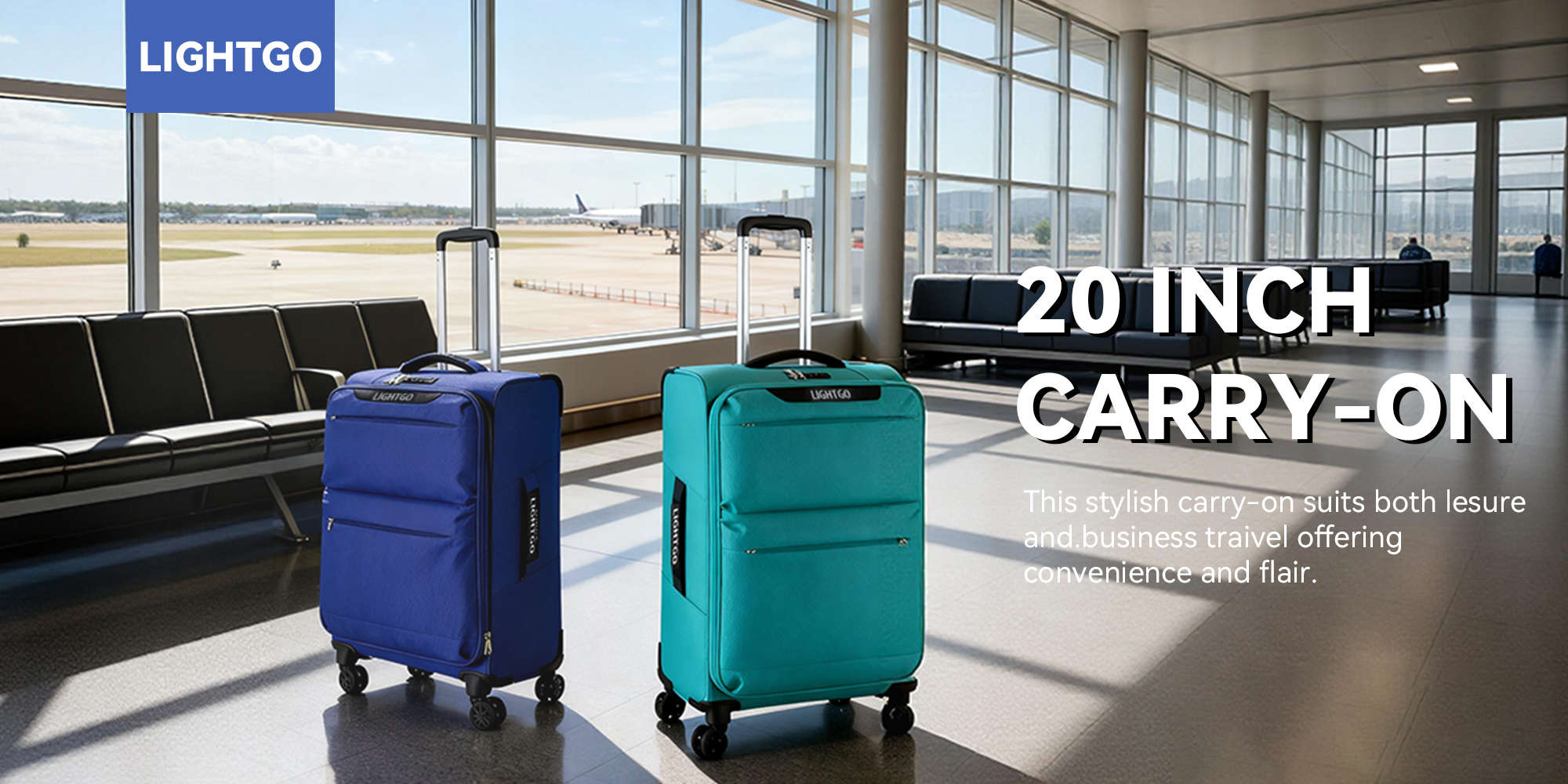 6947 cabin size Suitcase carry on Suitcase soft spinner luggage 20inch with TSA lock waterproof zipper travel case Navy color ultra-light case