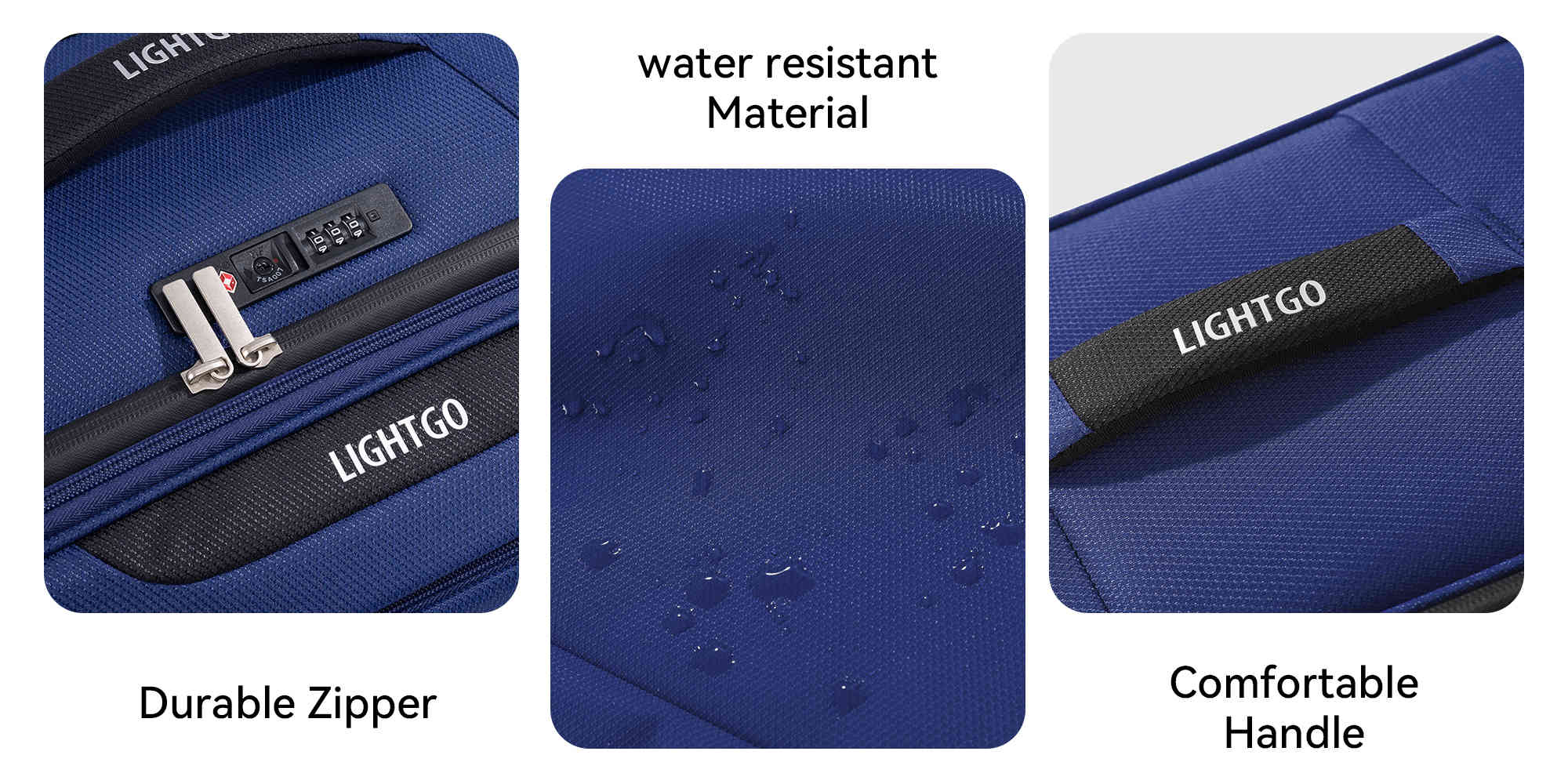 6947 cabin size Suitcase carry on Suitcase soft spinner luggage 20inch with TSA lock waterproof zipper travel case Navy color ultra-light case