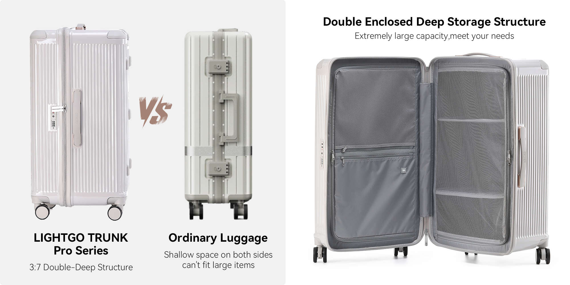 7672 Beige middle size suitcase PC Suitcase Trunk case check in luggage 28 inch with TSA travel case YKK zipper