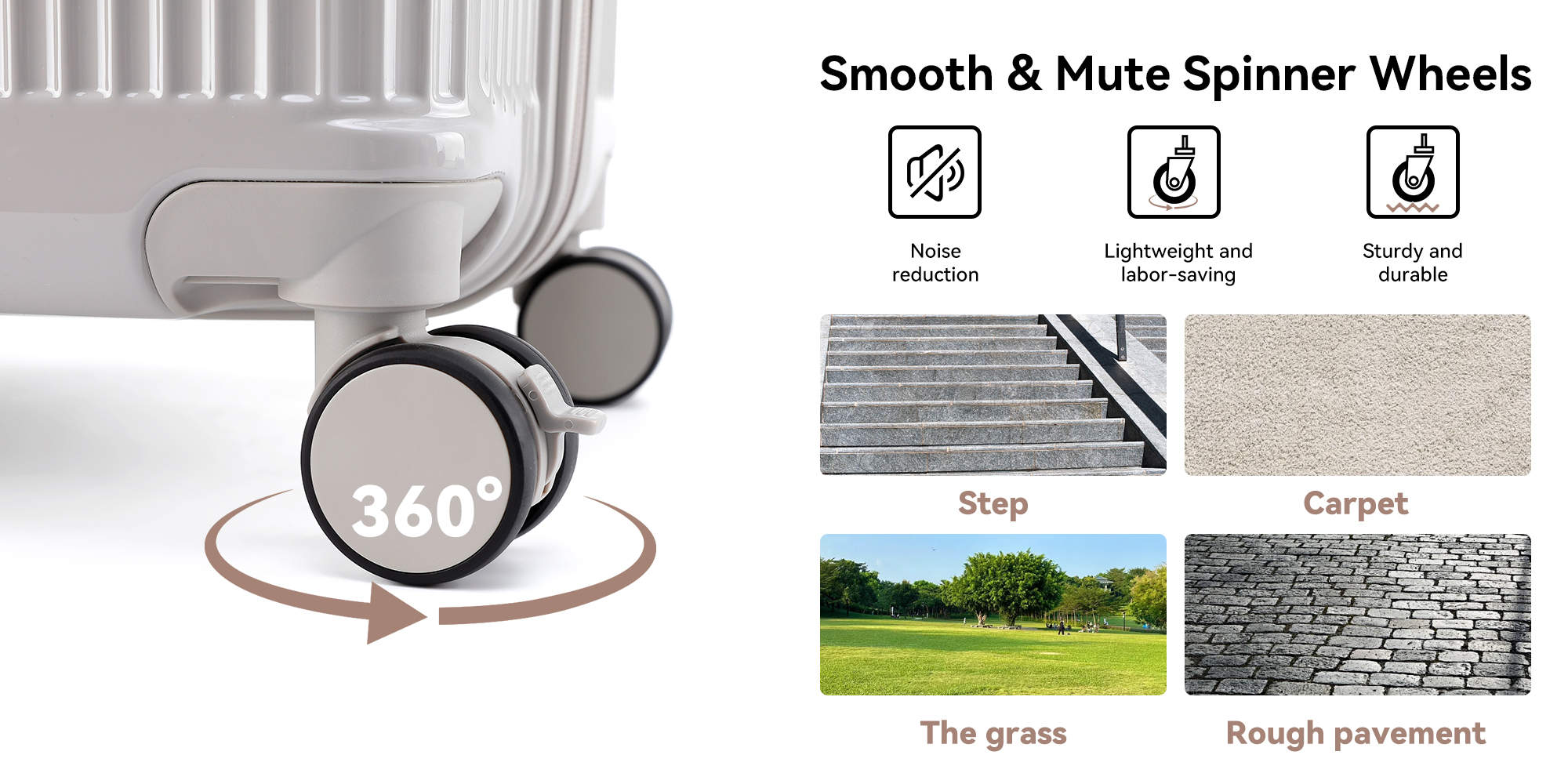 7672 Beige middle size suitcase PC Suitcase Trunk case check in luggage 28 inch with TSA travel case YKK zipper