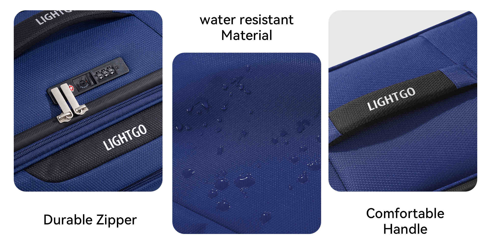 6947 middle size Suitcase check in Suitcase soft spinner luggage 24inch with TSA lock waterproof zipper travel case Navy color ultra-light case with half expandable